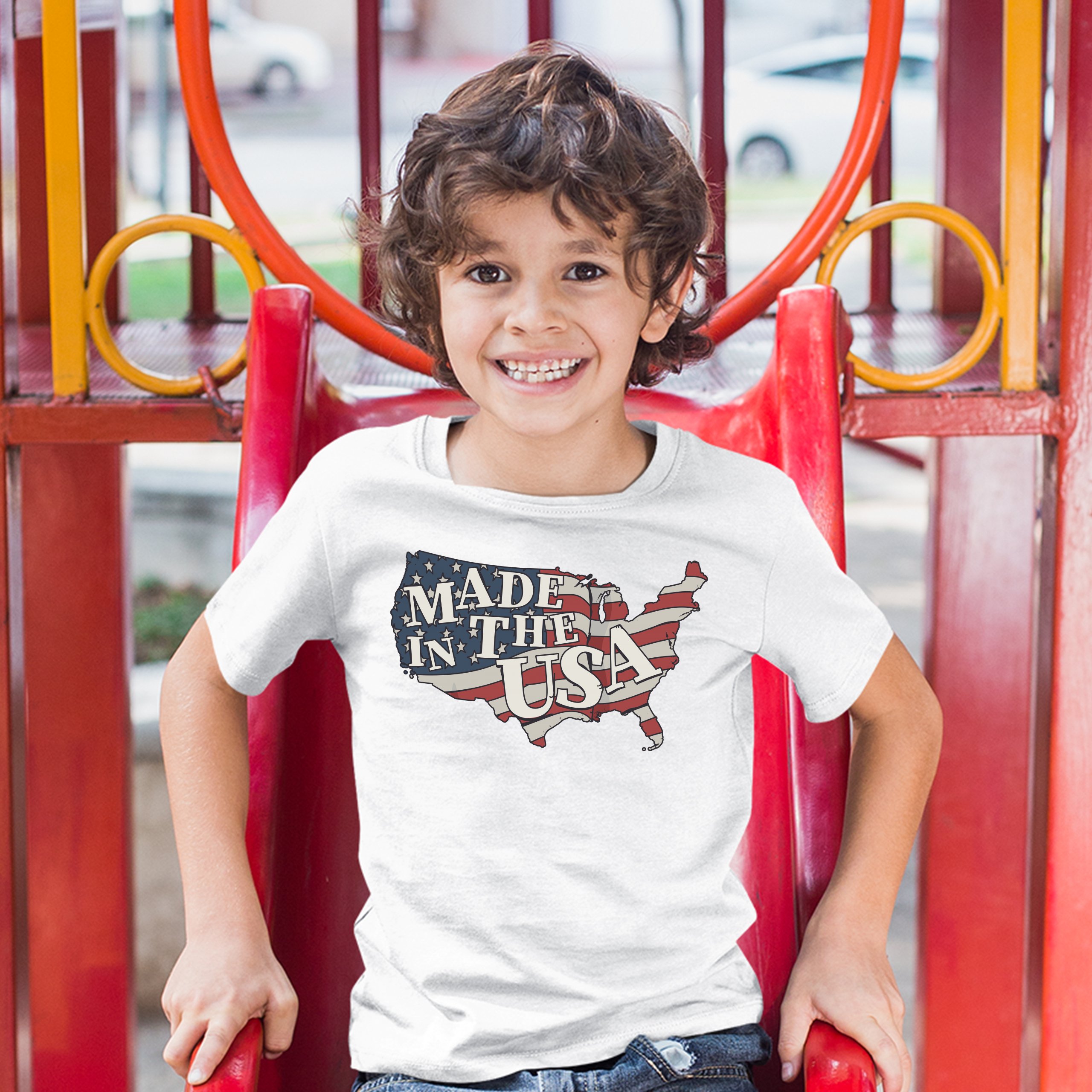 Camiseta Juvenil Hecha en los EE. UU. Bandera Americana Día de la Independencia 4 de Julio Niños - Imagen 17 de 29
