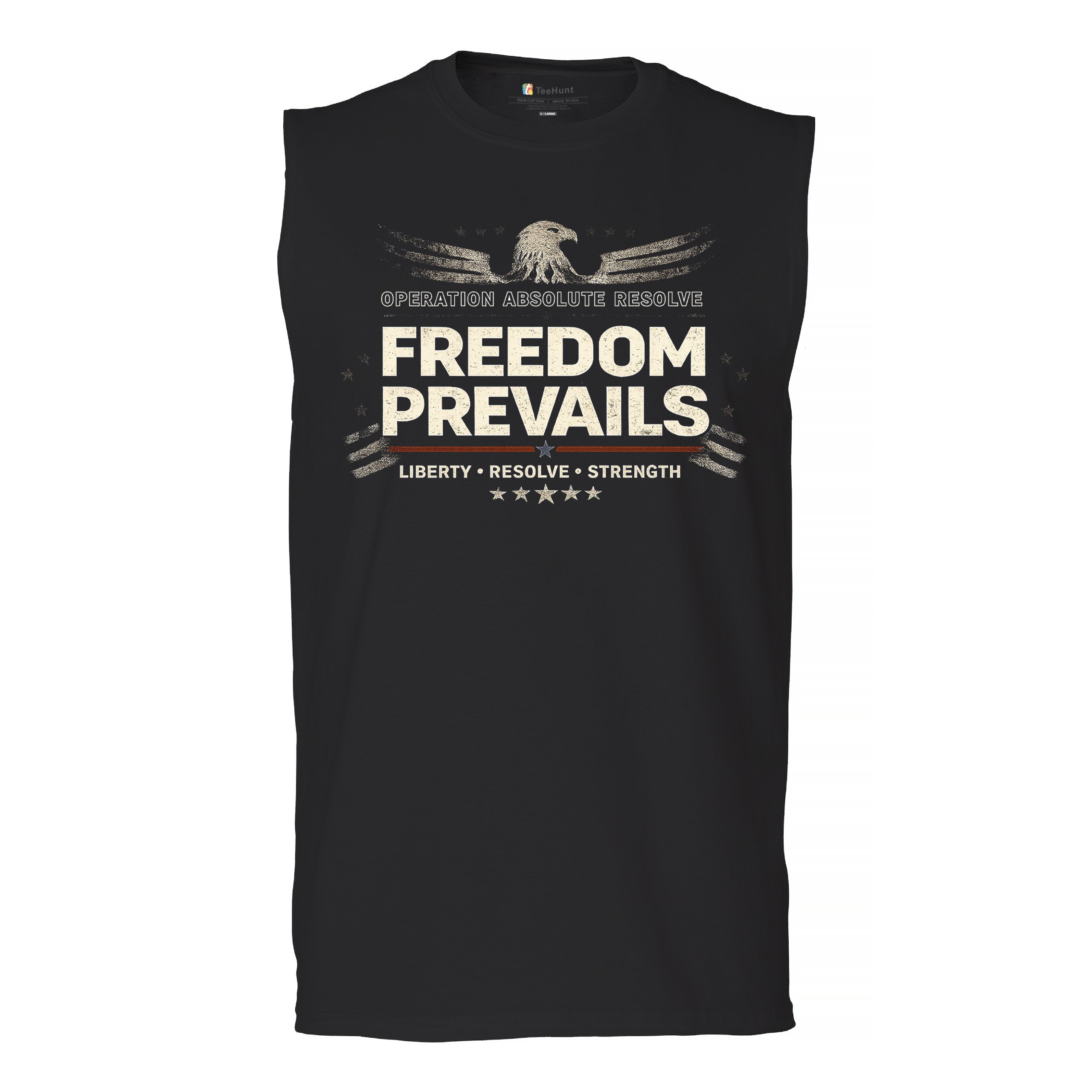 Freedom Prevails Men’s Muscle Shirt Operation Absolute Resolve USA Military