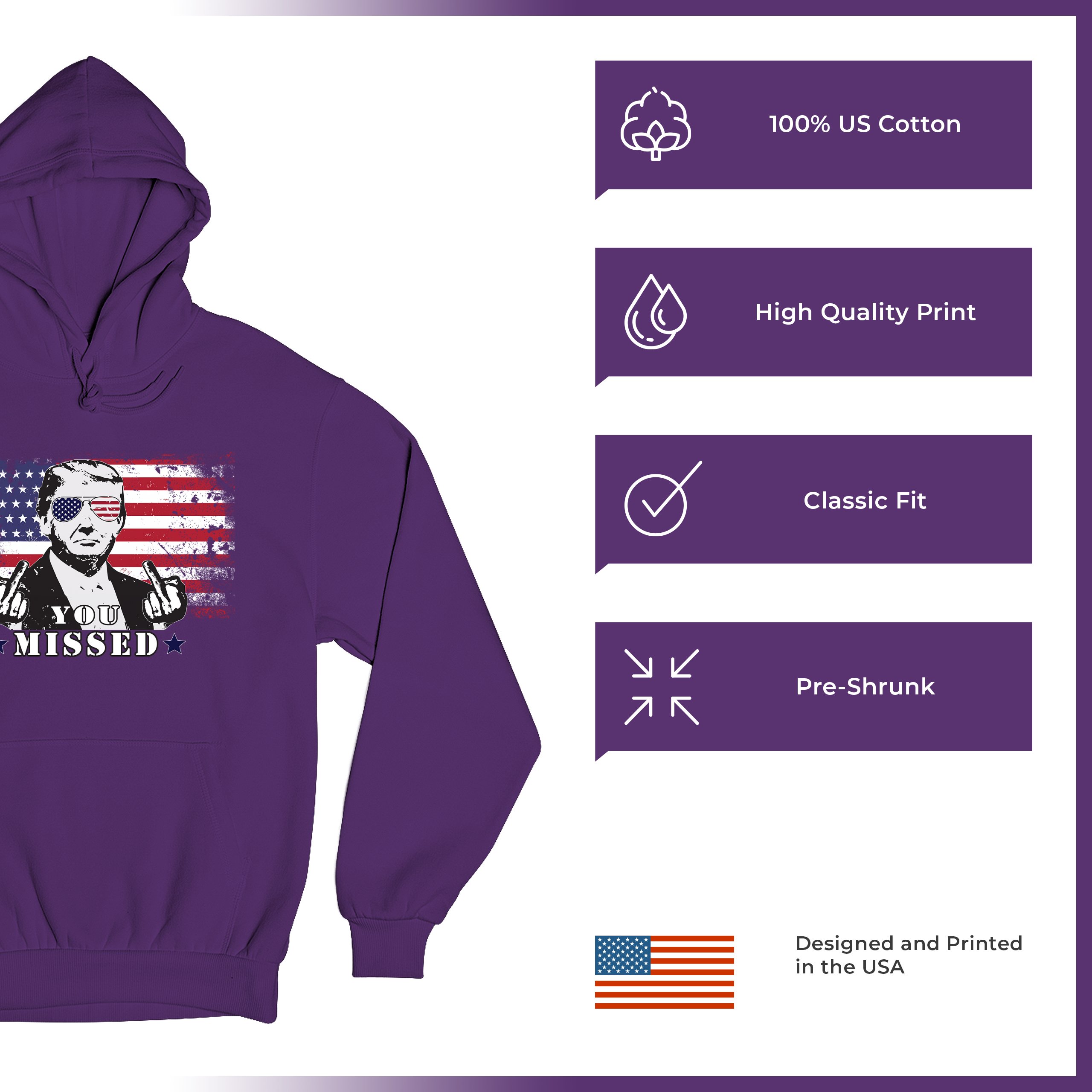 Donald Trump You Missed Sweatshirt 2024 President Vote Red Donald Trump You Missed Sweatshirt 2024 President Vote Red
