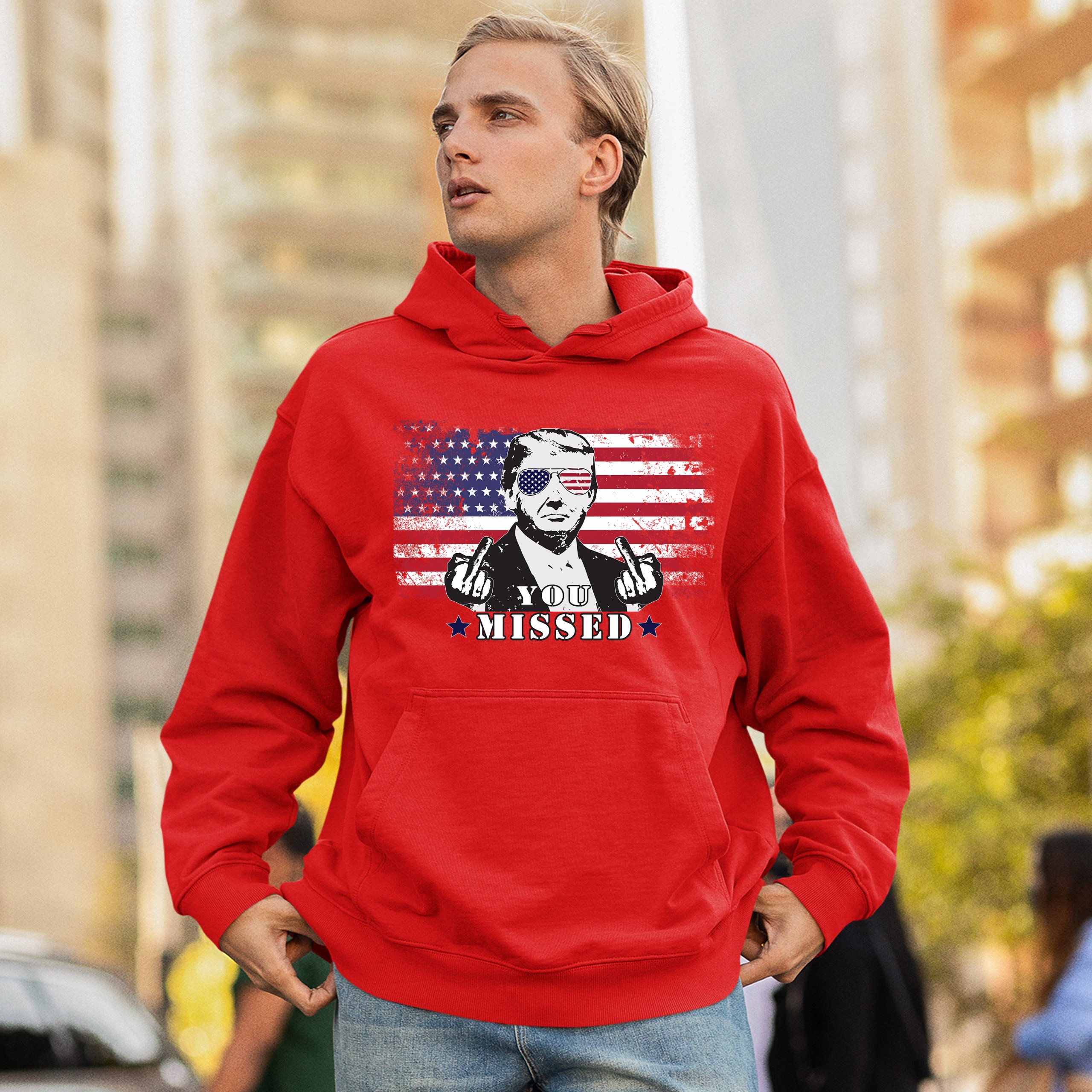 Donald Trump You Missed Sweatshirt 2024 President Vote Red