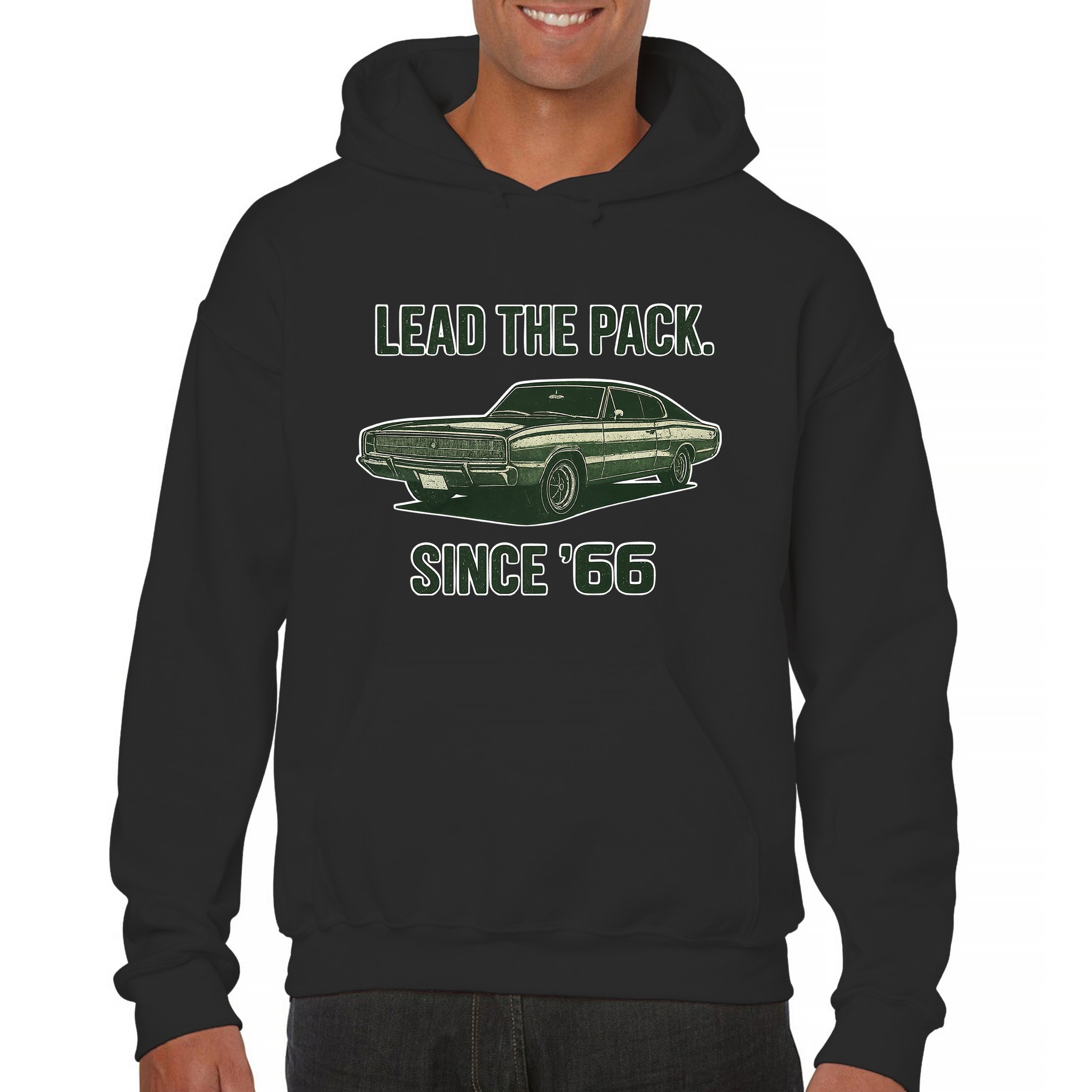 Lead The Pack Since 66 Unisex Hoodie Classic Muscle Car Vintage 1966 - Picture 2 of 57