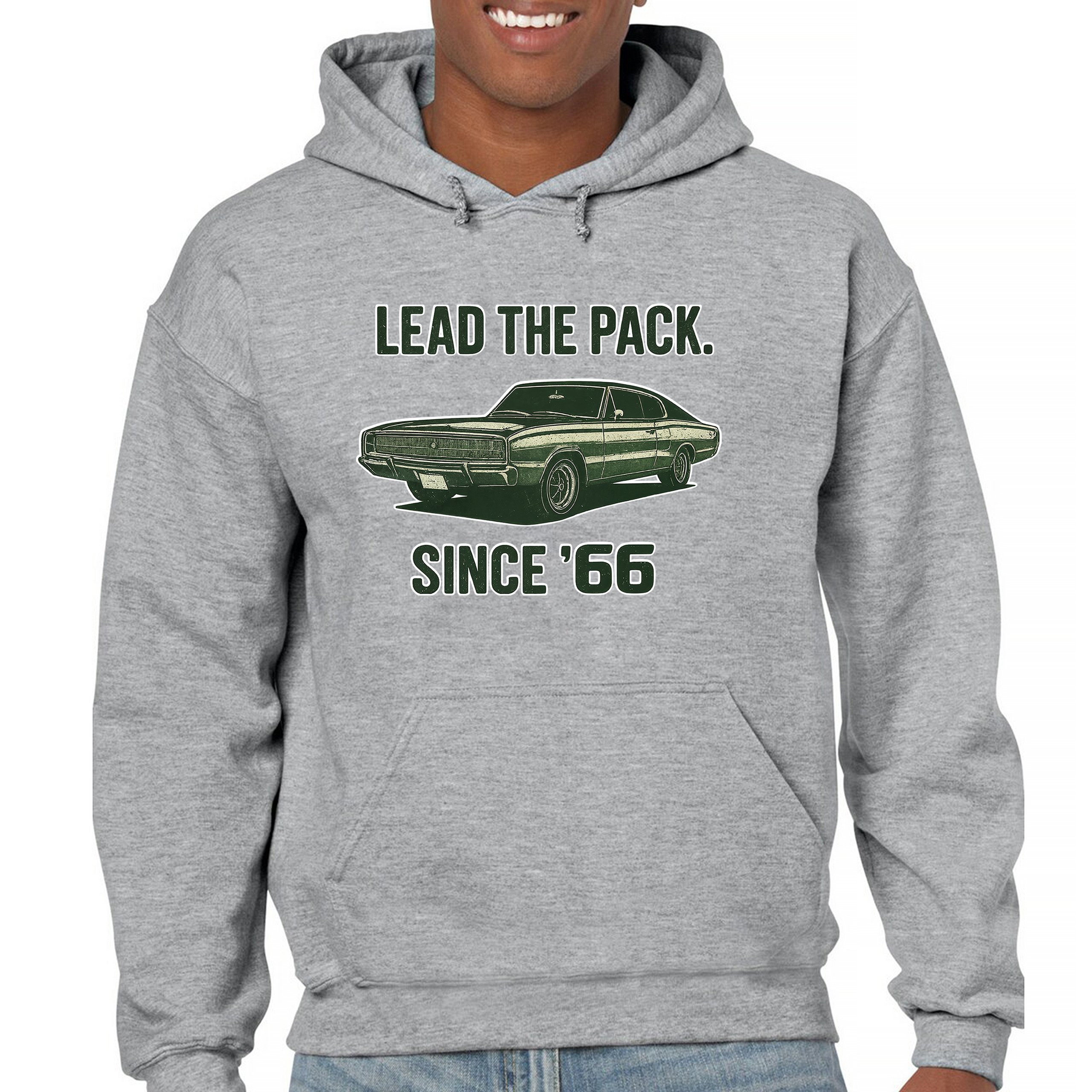 Lead The Pack Since 66 Unisex Hoodie Classic Muscle Car Vintage 1966 - Picture 9 of 57