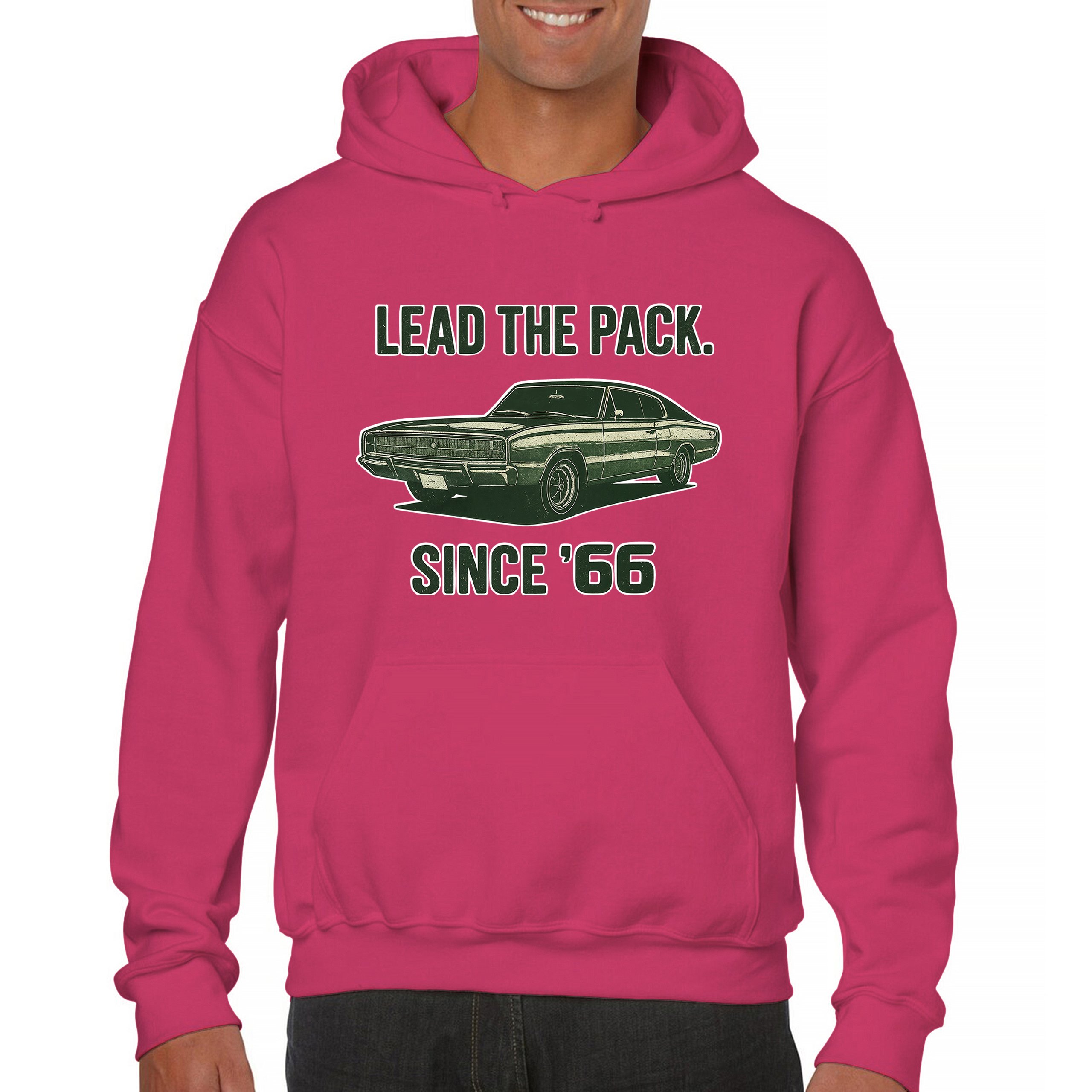 Lead The Pack Since 66 Unisex Hoodie Classic Muscle Car Vintage 1966 - Picture 51 of 57
