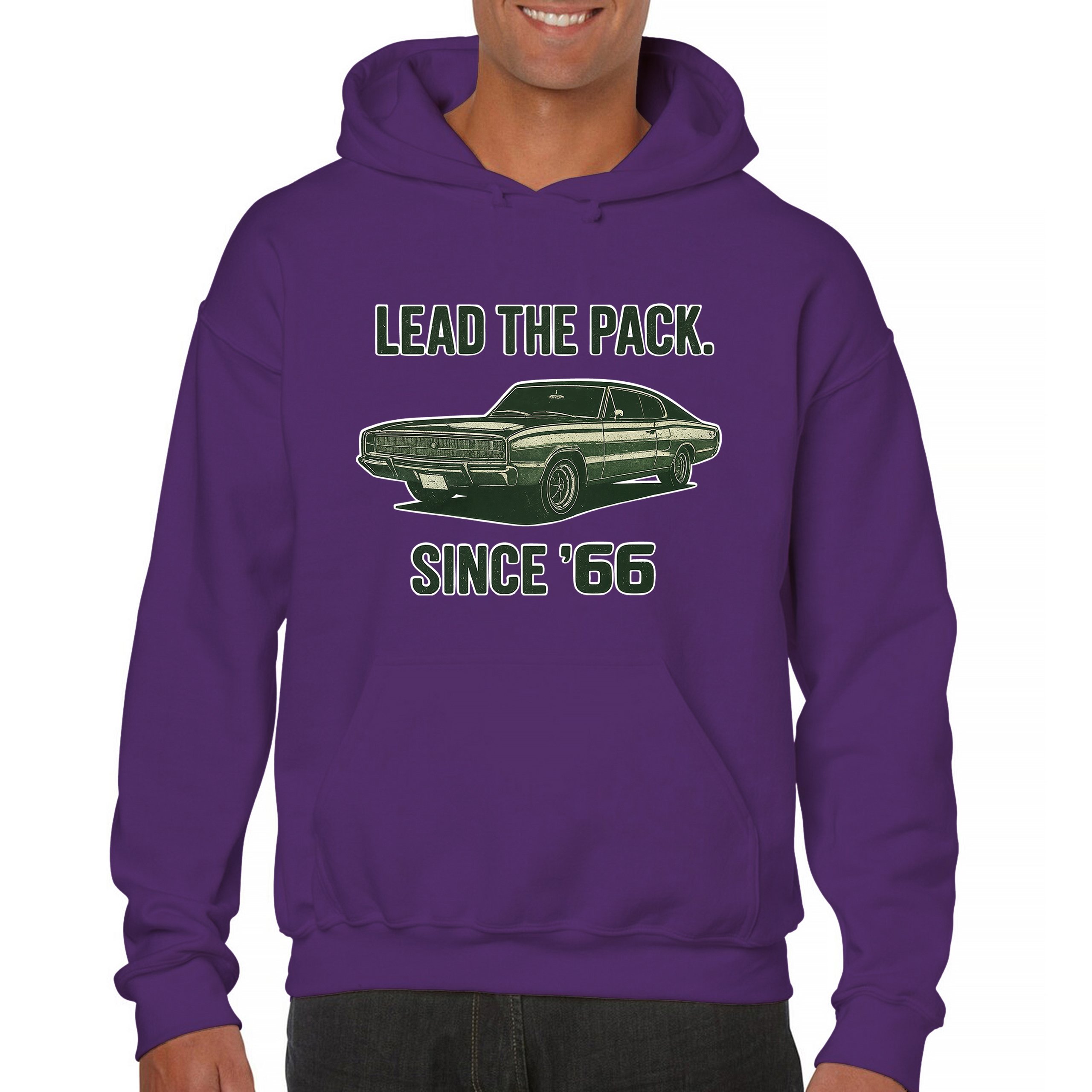 Lead The Pack Since 66 Unisex Hoodie Classic Muscle Car Vintage 1966 - Picture 23 of 57