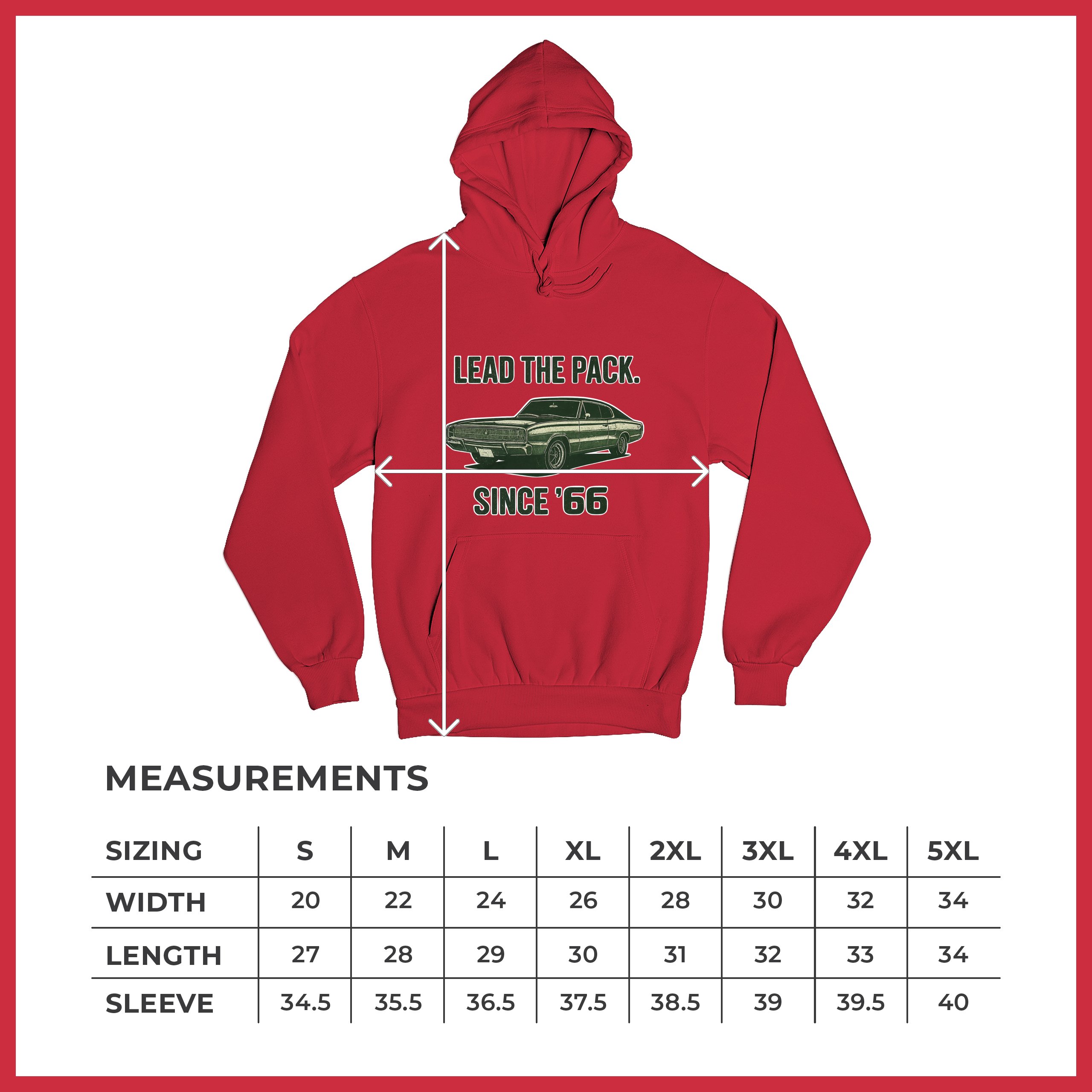 Lead The Pack Since 66 Unisex Hoodie Classic Muscle Car Vintage 1966 - Picture 36 of 57