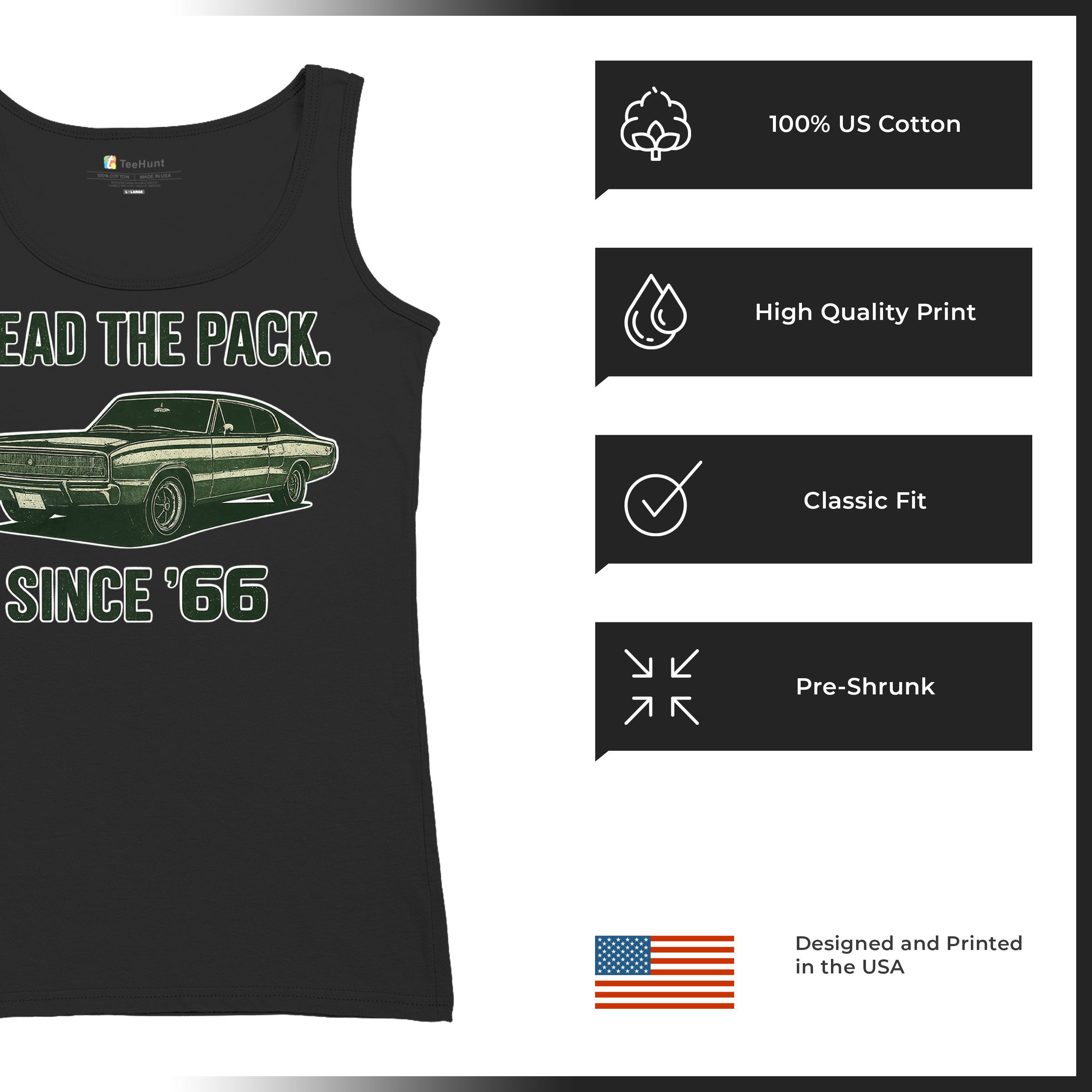 Lead The Pack Since 66 Women's Tank Top Classic Muscle Car Vintage 1966 - Picture 7 of 36