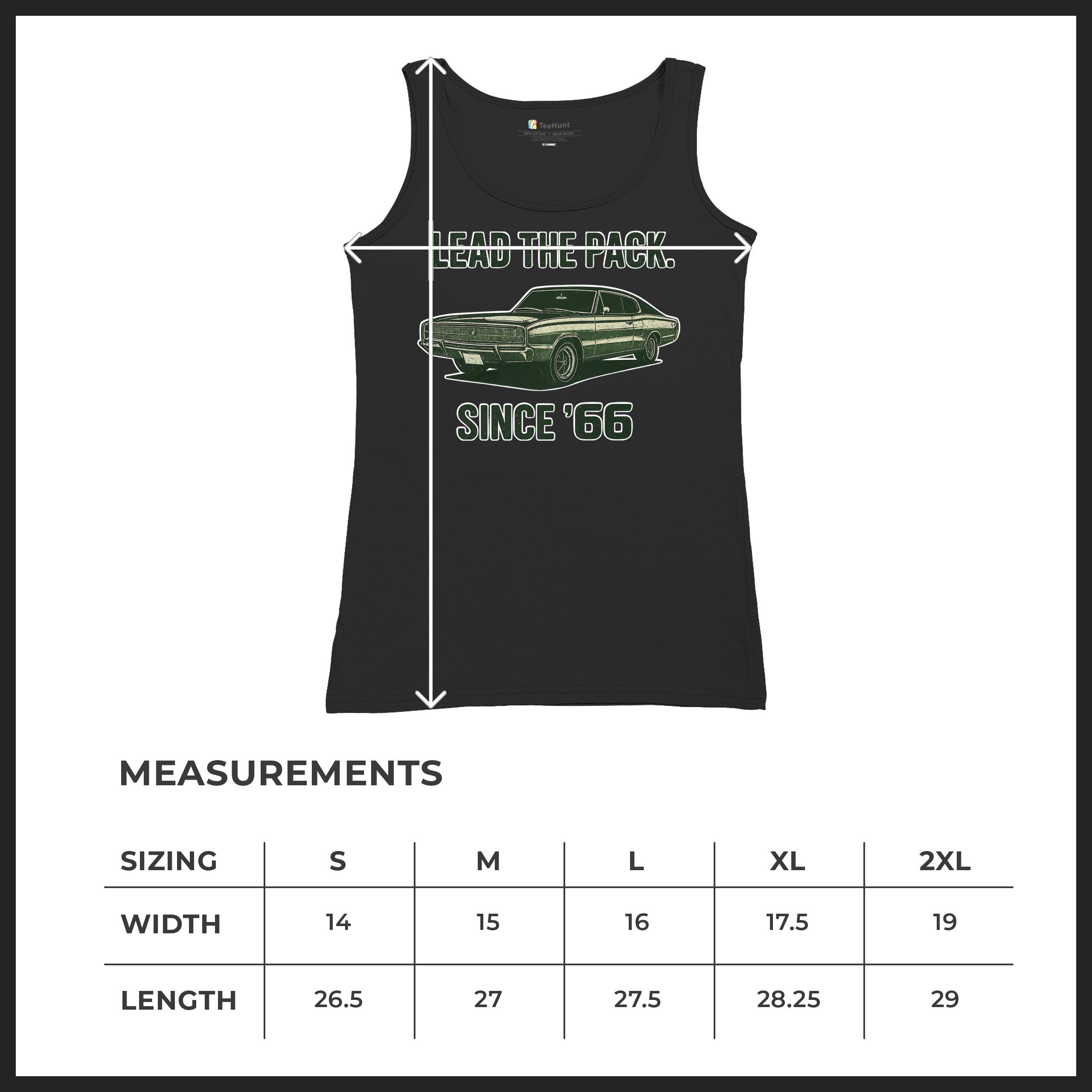 Lead The Pack Since 66 Women's Tank Top Classic Muscle Car Vintage 1966 - Picture 8 of 36