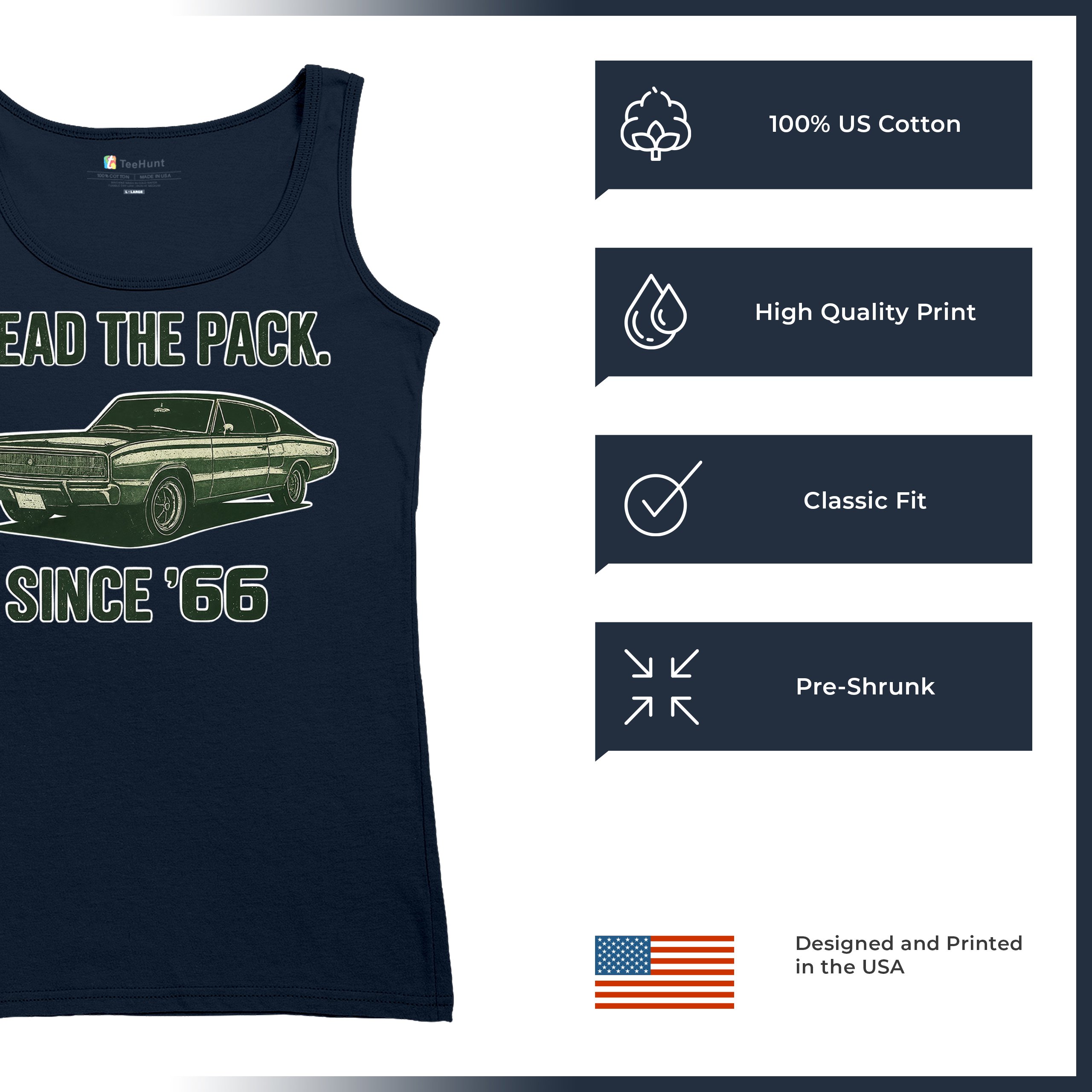 Lead The Pack Since 66 Women's Tank Top Classic Muscle Car Vintage 1966 - Picture 28 of 36