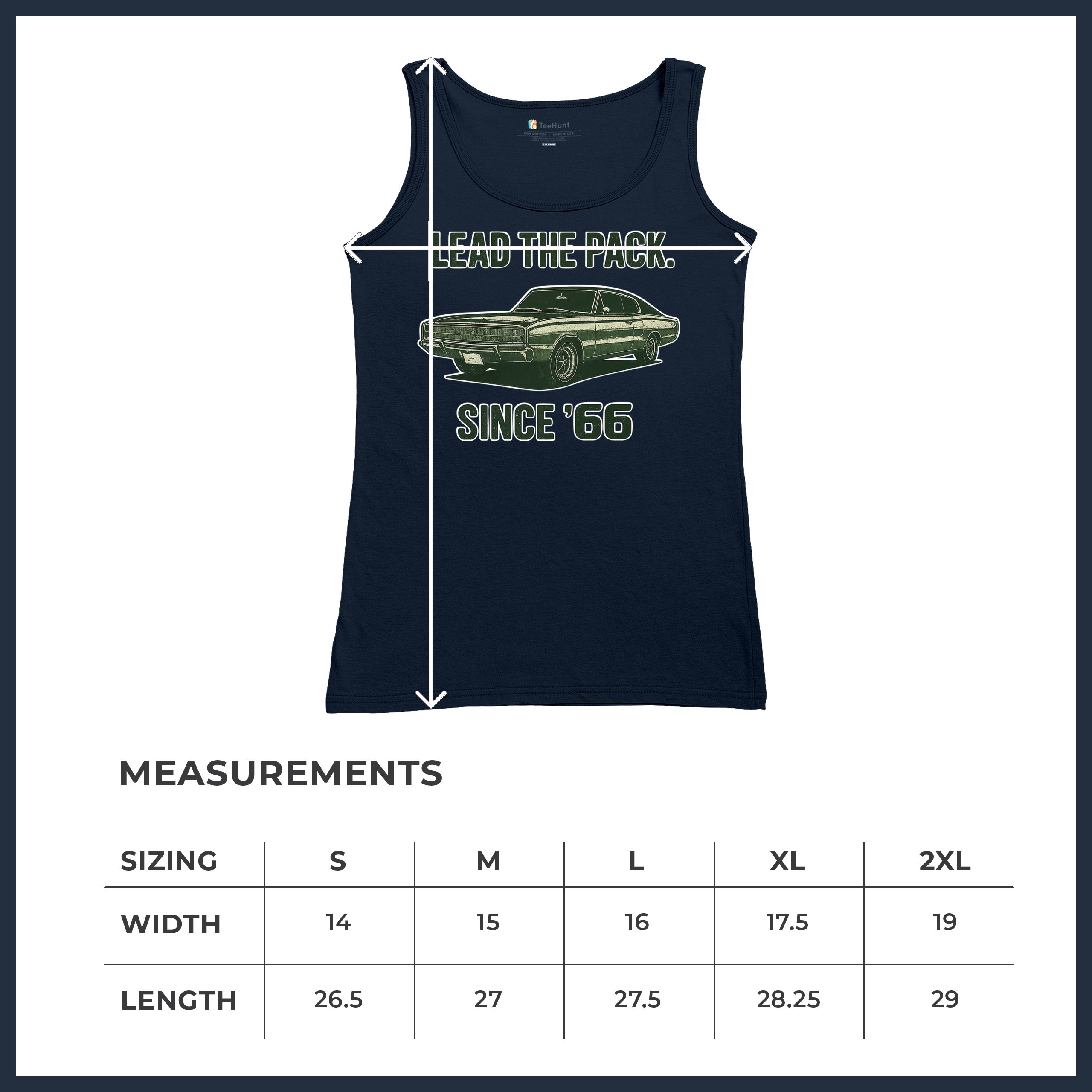 Lead The Pack Since 66 Women's Tank Top Classic Muscle Car Vintage 1966 - Picture 29 of 36