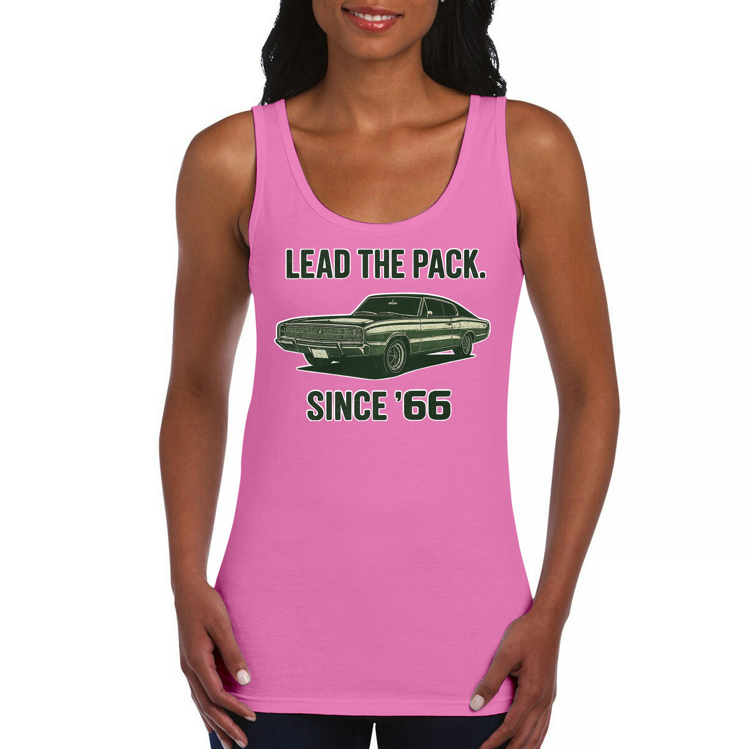 Lead The Pack Since 66 Women's Tank Top Classic Muscle Car Vintage 1966 - Picture 30 of 36