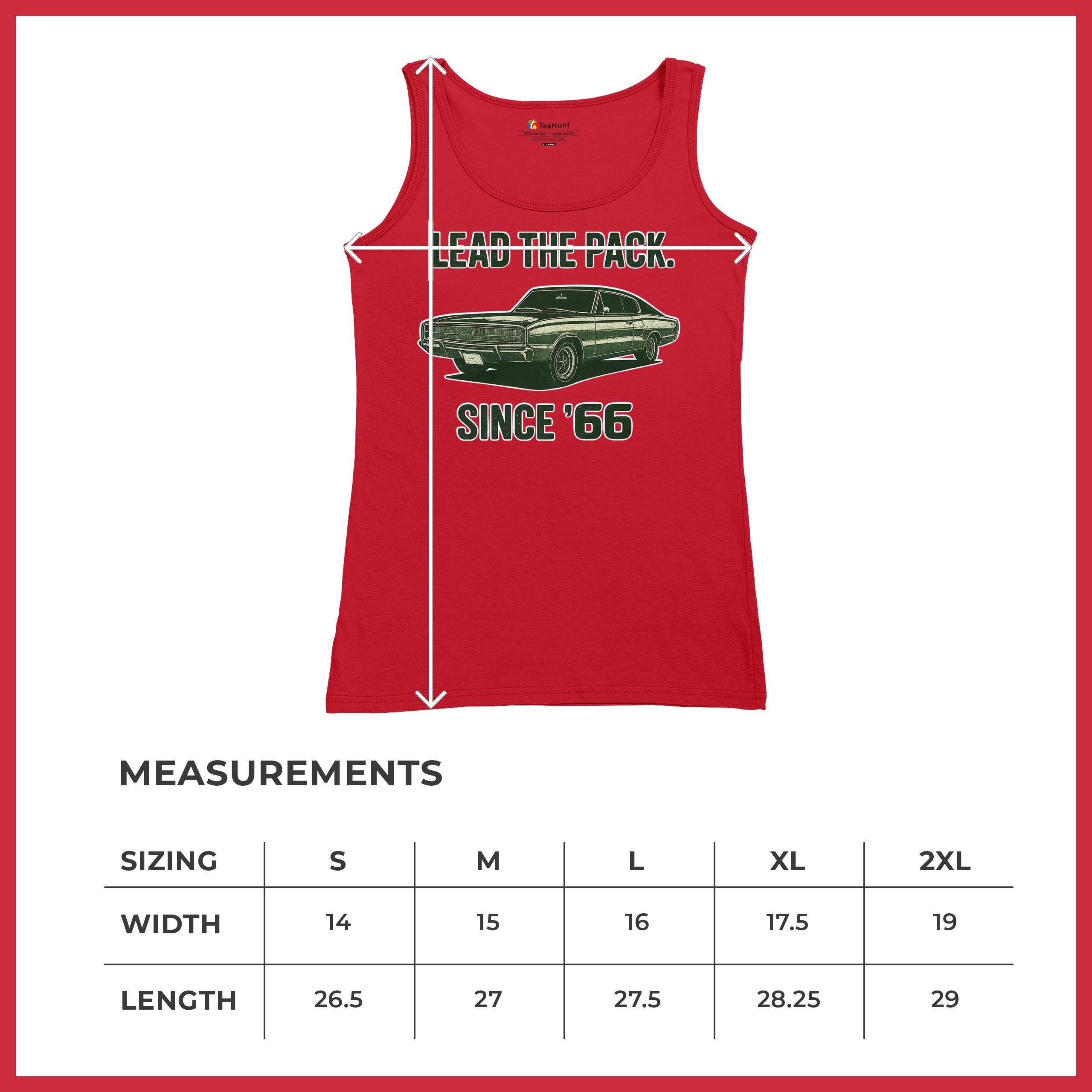Lead The Pack Since 66 Women's Tank Top Classic Muscle Car Vintage 1966 - Picture 15 of 36