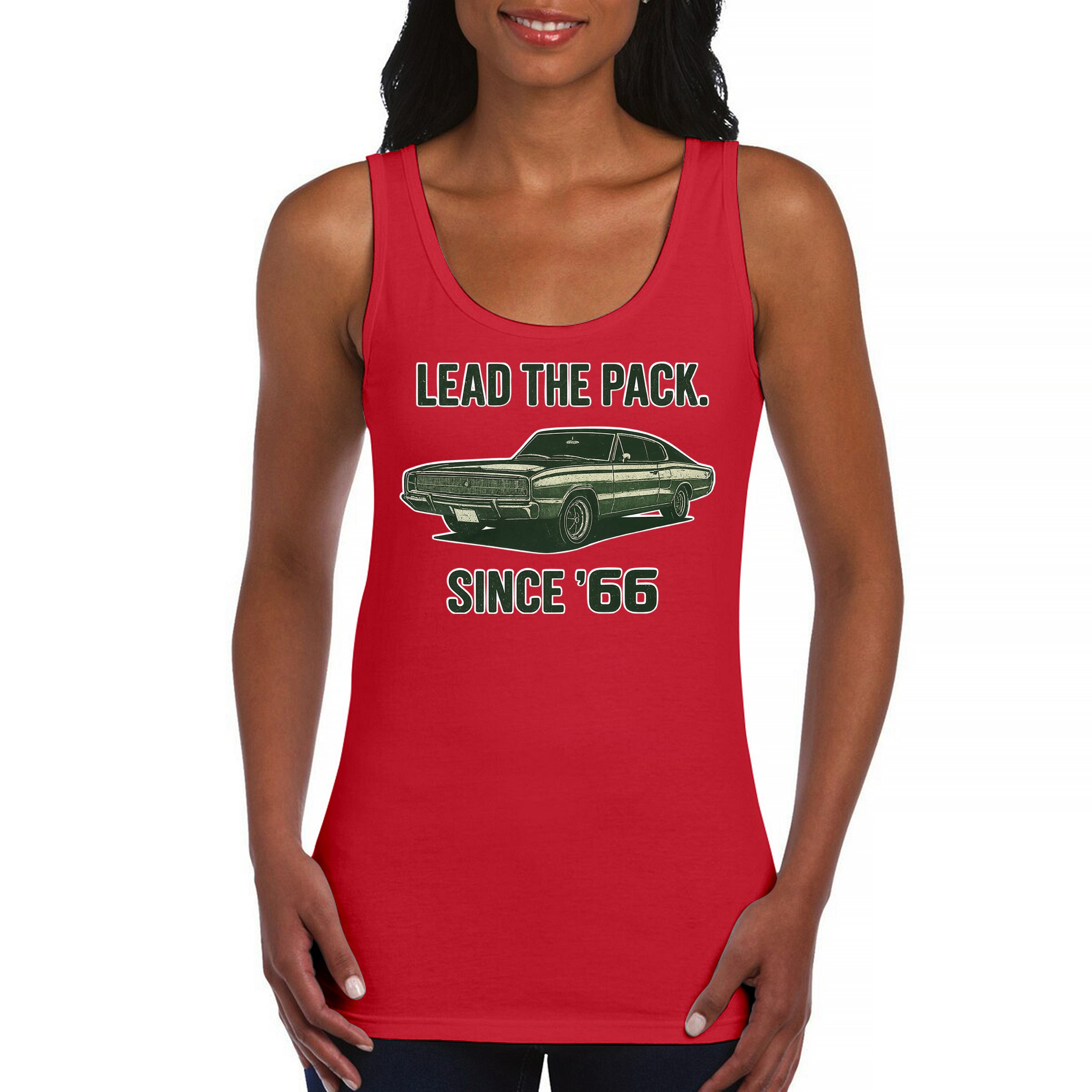 Lead The Pack Since 66 Women's Tank Top Classic Muscle Car Vintage 1966 - Picture 9 of 36