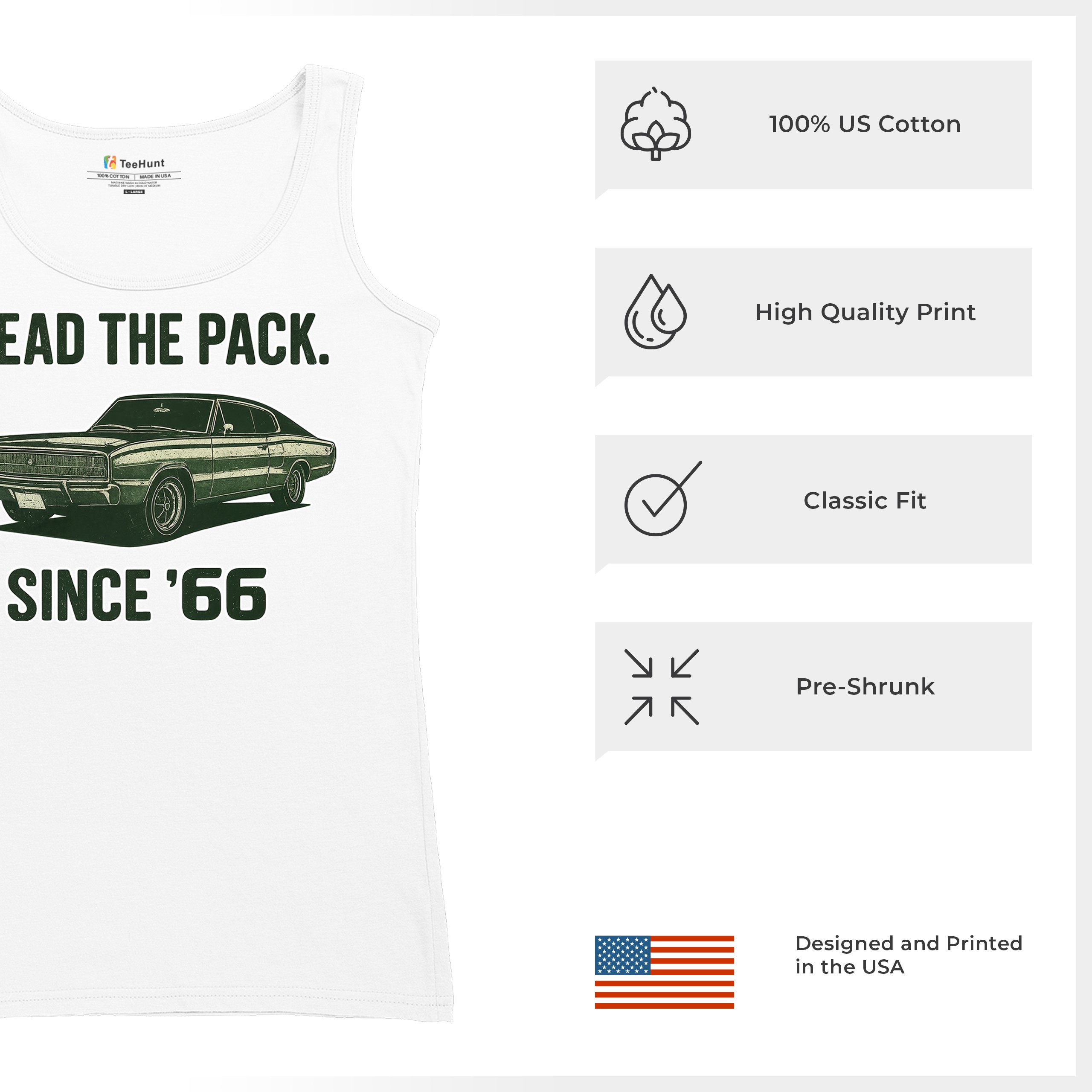 Lead The Pack Since 66 Women's Tank Top Classic Muscle Car Vintage 1966 - Picture 21 of 36
