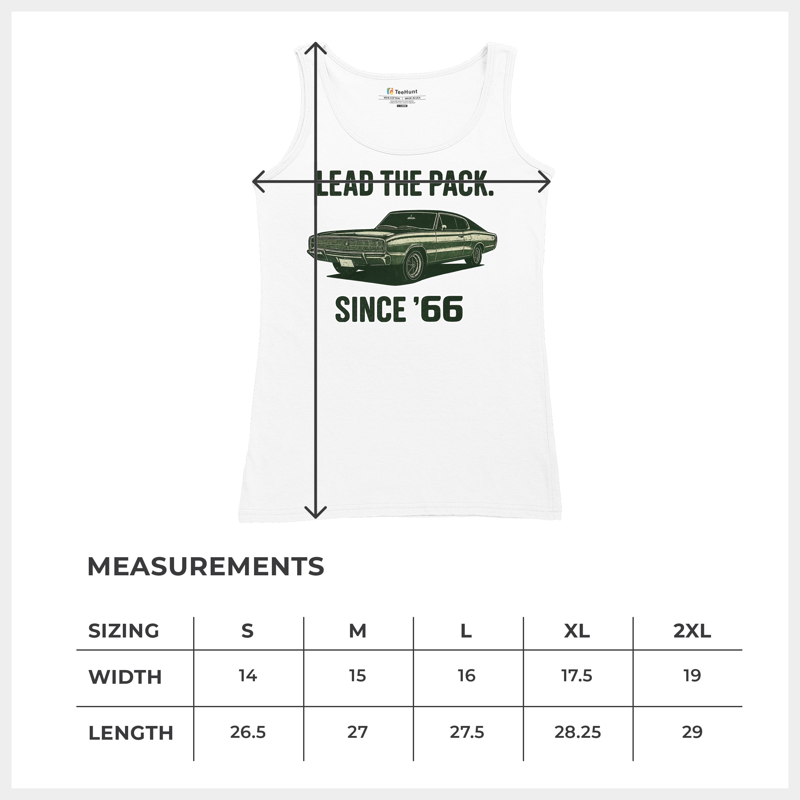 Lead The Pack Since 66 Women's Tank Top Classic Muscle Car Vintage 1966 - Picture 22 of 36