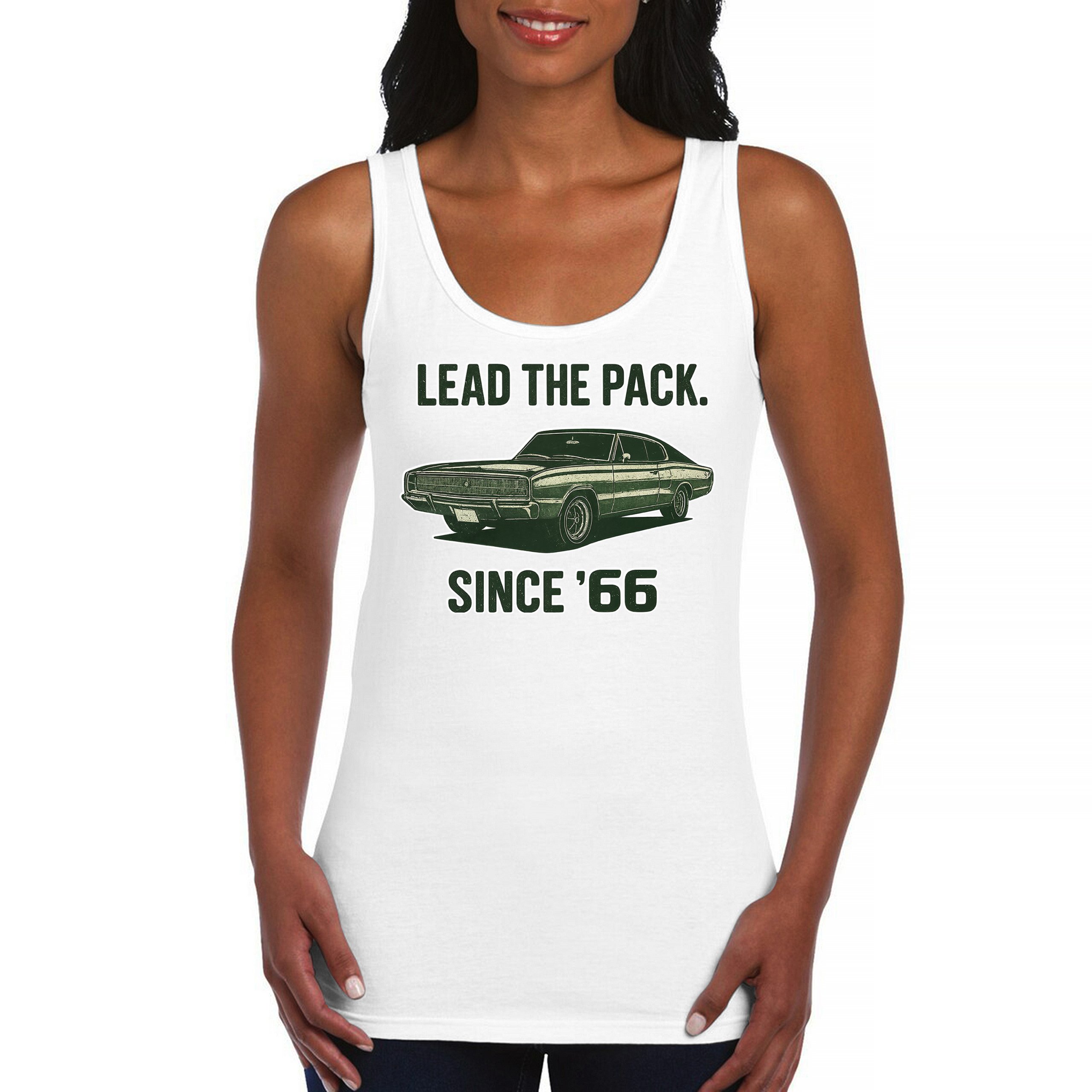 Lead The Pack Since 66 Women's Tank Top Classic Muscle Car Vintage 1966 - Picture 16 of 36