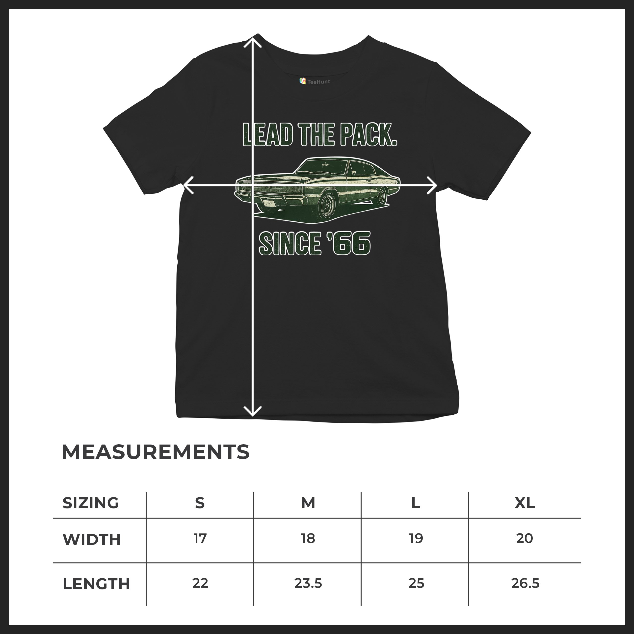 Lead The Pack Since 66 Youth T-shirt Classic Muscle Car Vintage 1966 Kids - Picture 8 of 50