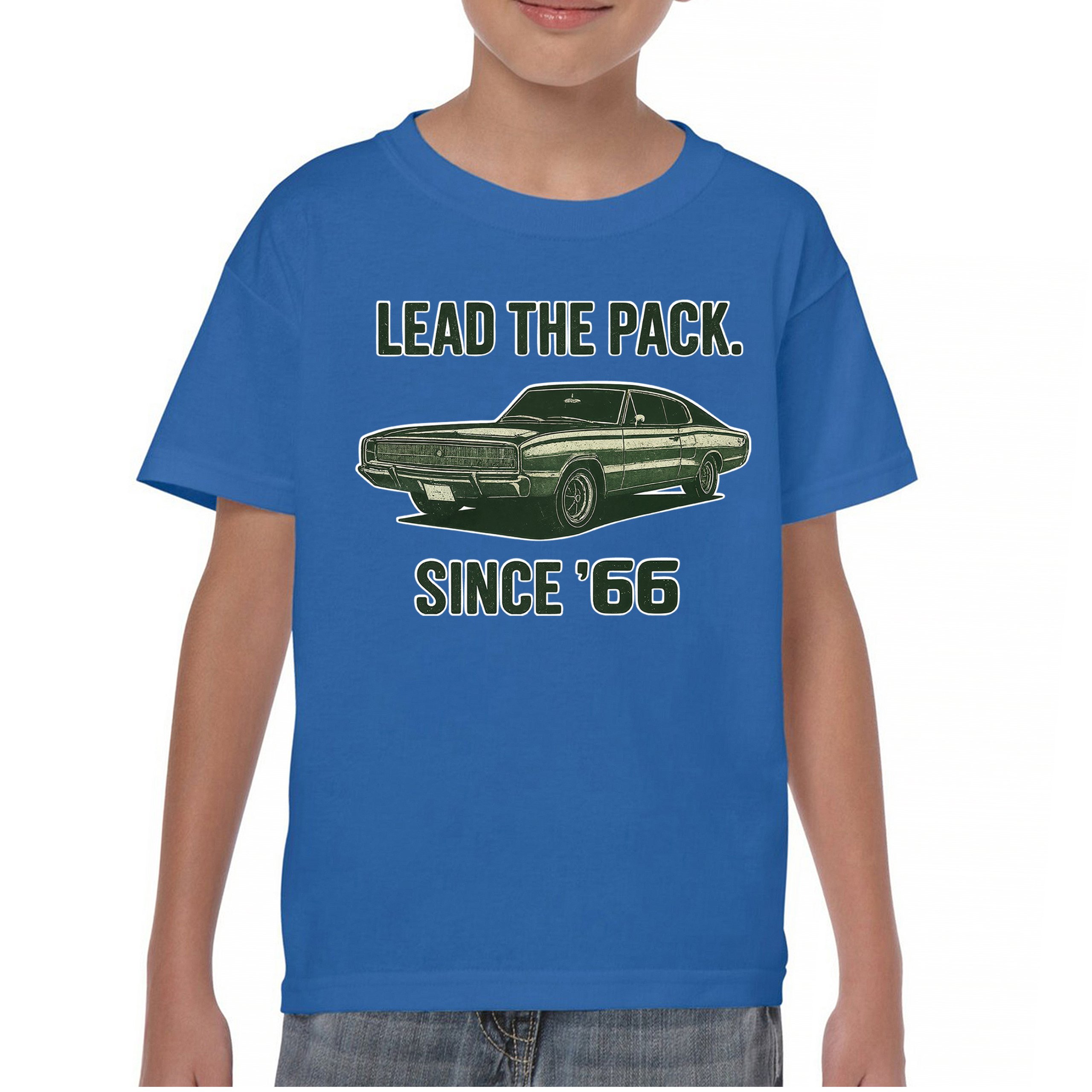 Lead The Pack Since 66 Youth T-shirt Classic Muscle Car Vintage 1966 Kids - Picture 37 of 50