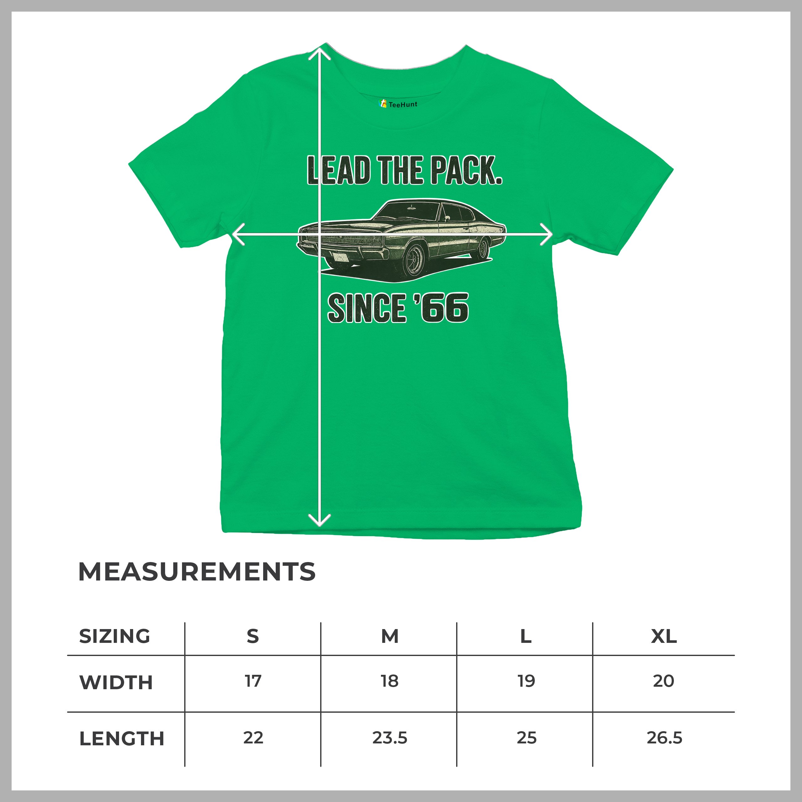 Lead The Pack Since 66 Youth T-shirt Classic Muscle Car Vintage 1966 Kids - Picture 36 of 50