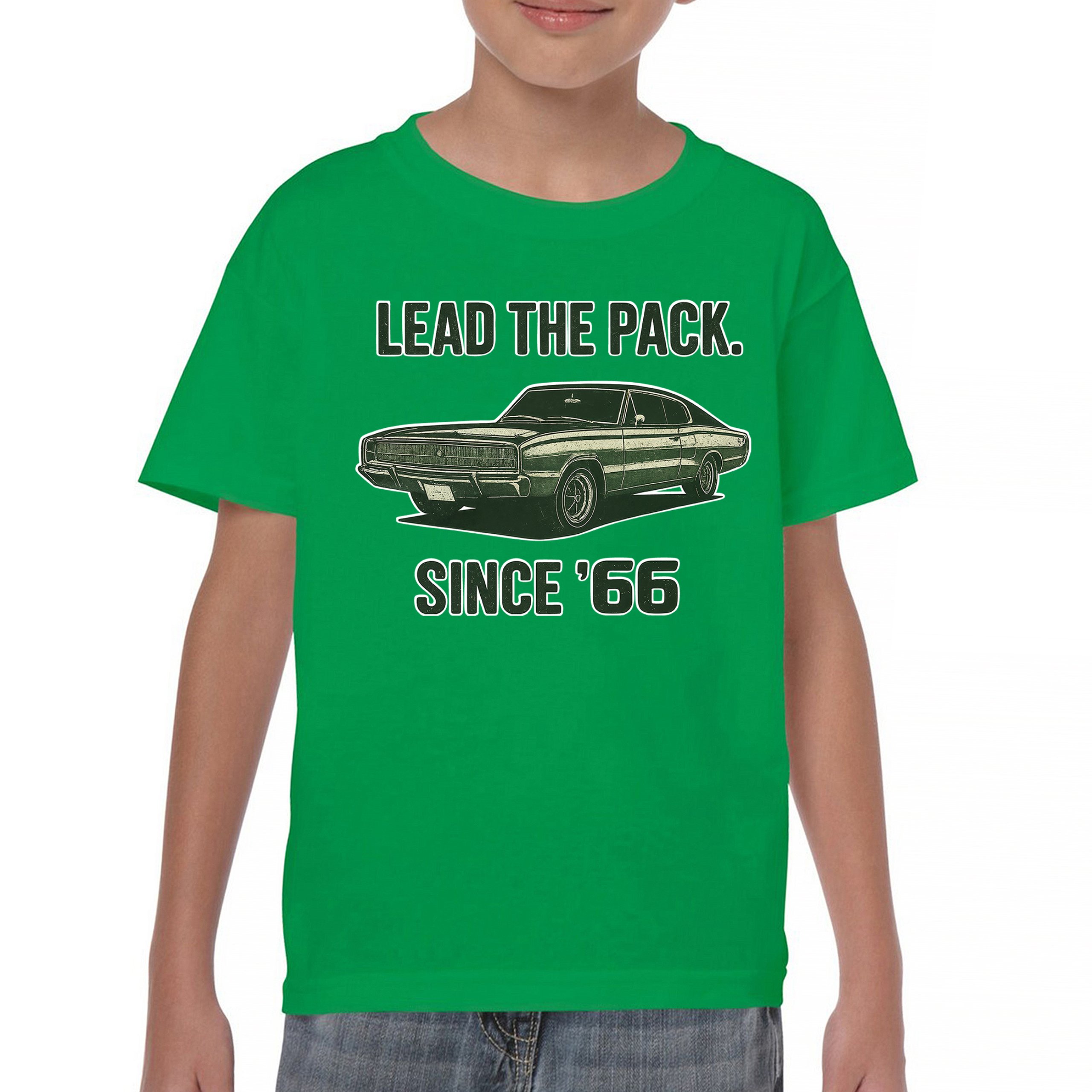 Lead The Pack Since 66 Youth T-shirt Classic Muscle Car Vintage 1966 Kids - Picture 30 of 50