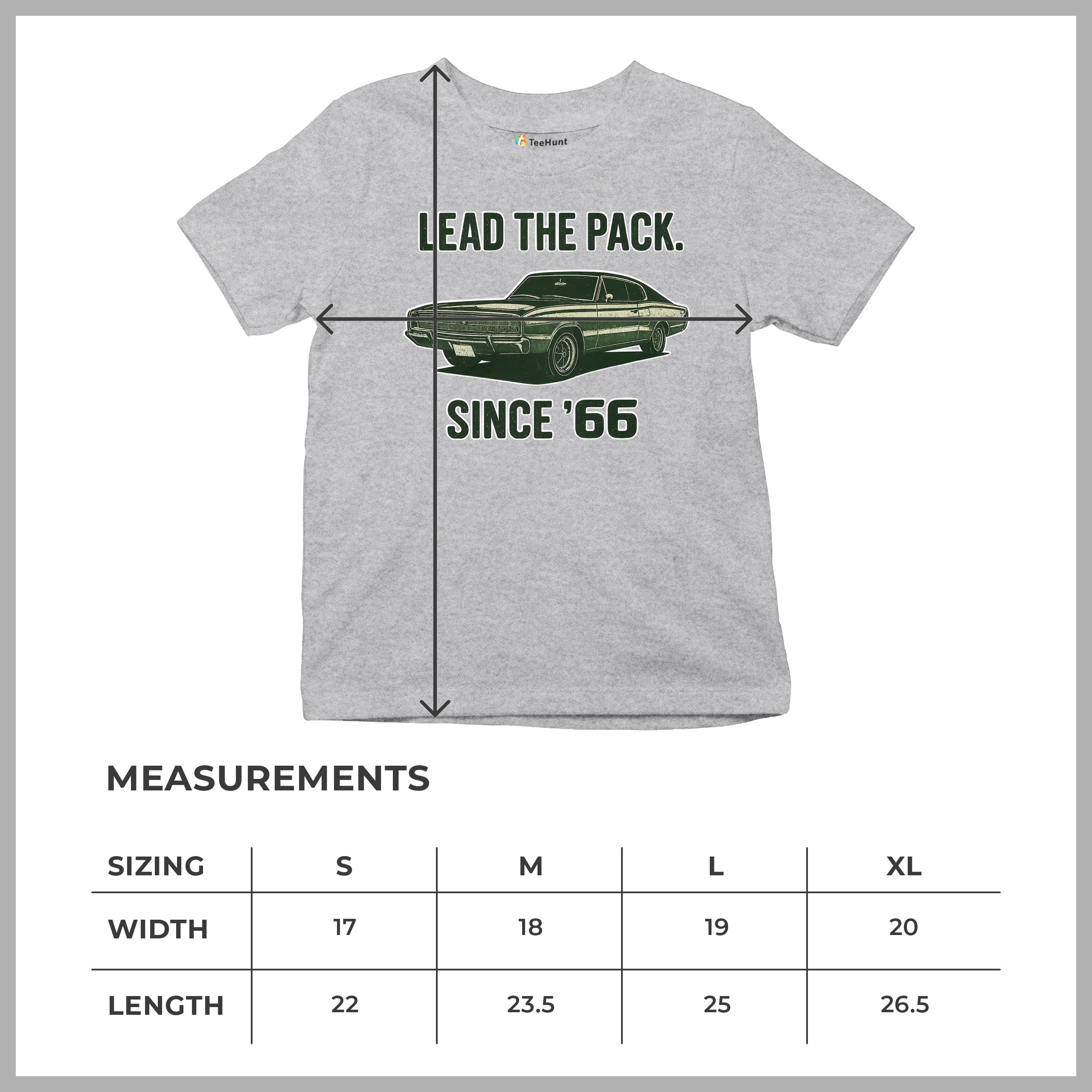 Lead The Pack Since 66 Youth T-shirt Classic Muscle Car Vintage 1966 Kids - Picture 15 of 50