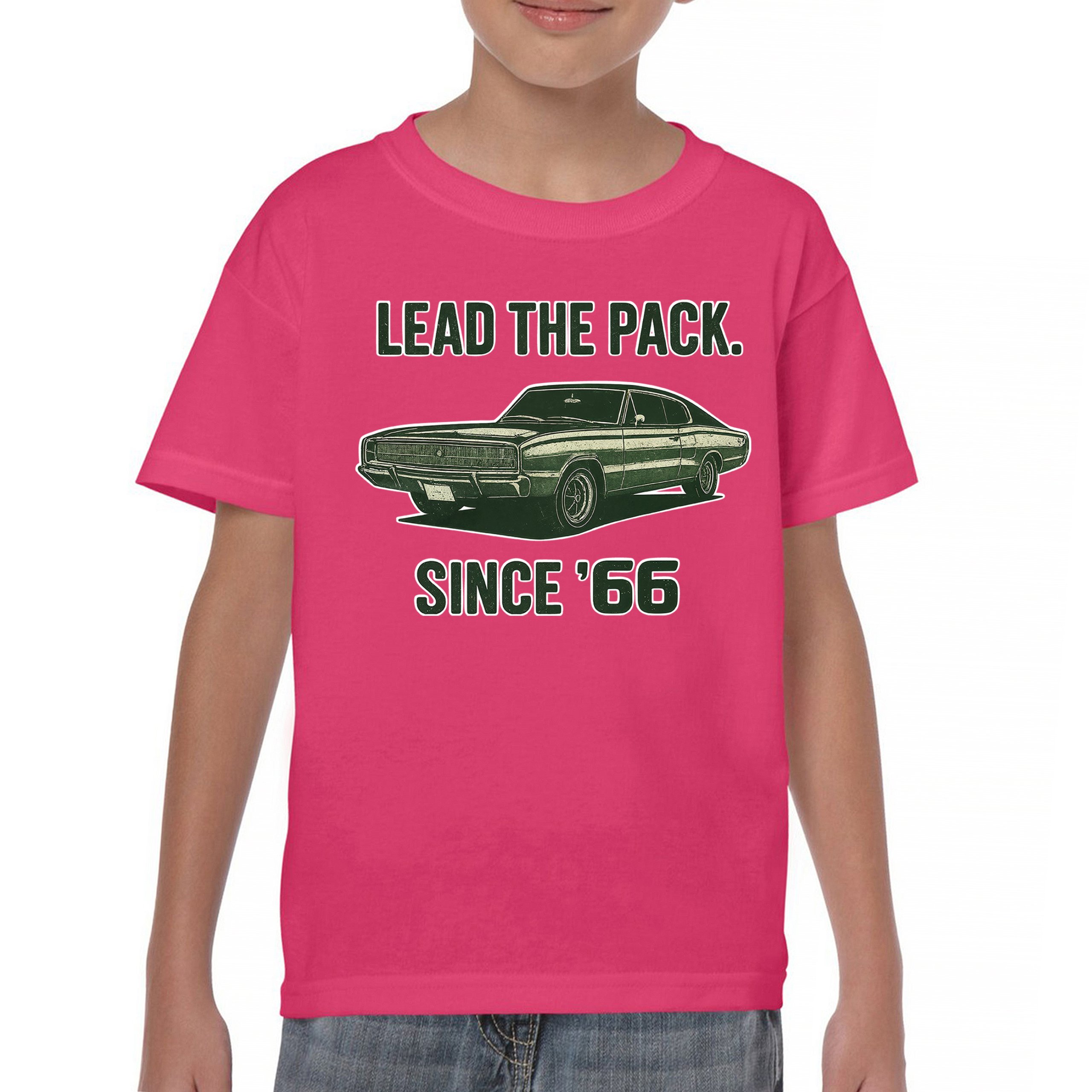 Lead The Pack Since 66 Youth T-shirt Classic Muscle Car Vintage 1966 Kids - Picture 44 of 50