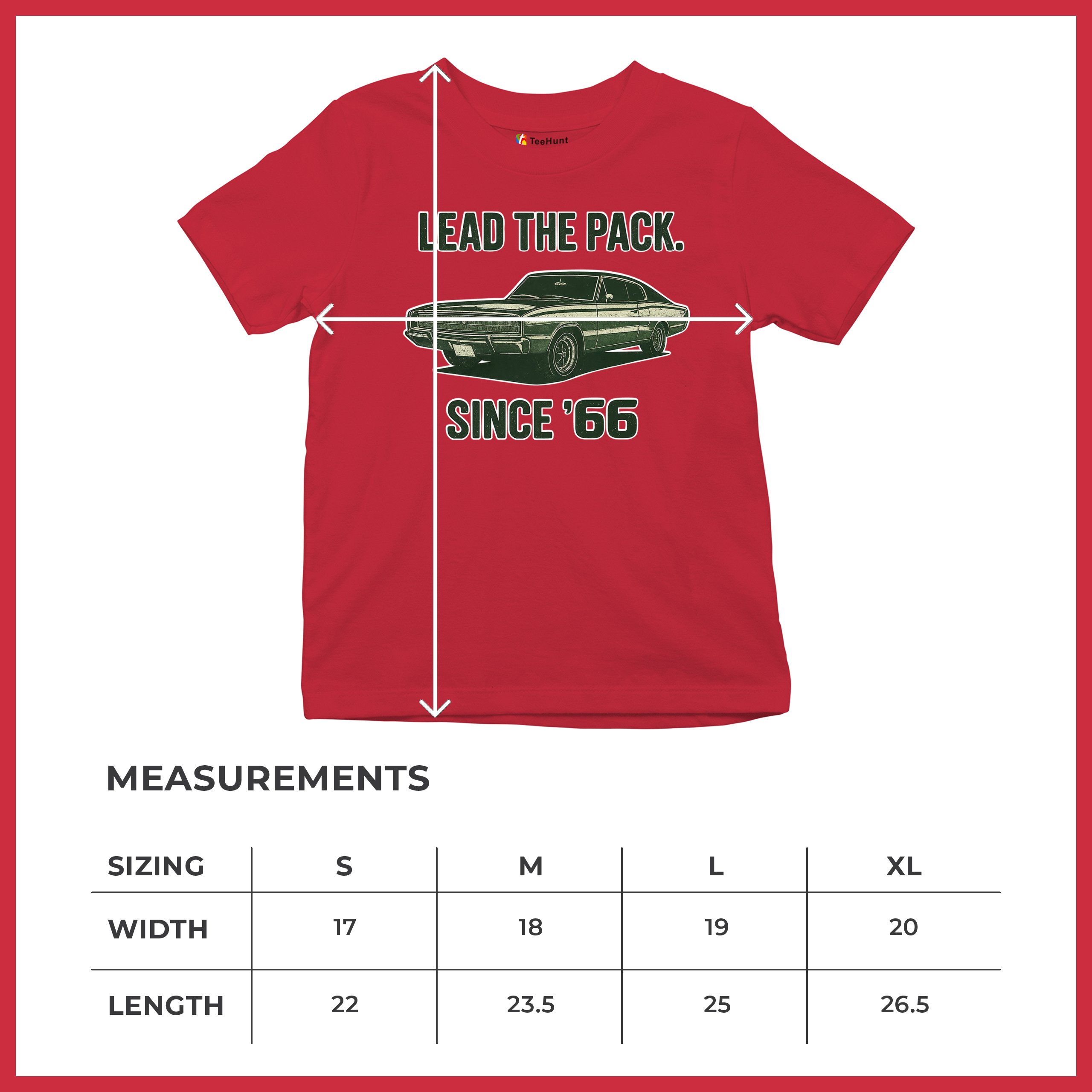 Lead The Pack Since 66 Youth T-shirt Classic Muscle Car Vintage 1966 Kids - Picture 22 of 50