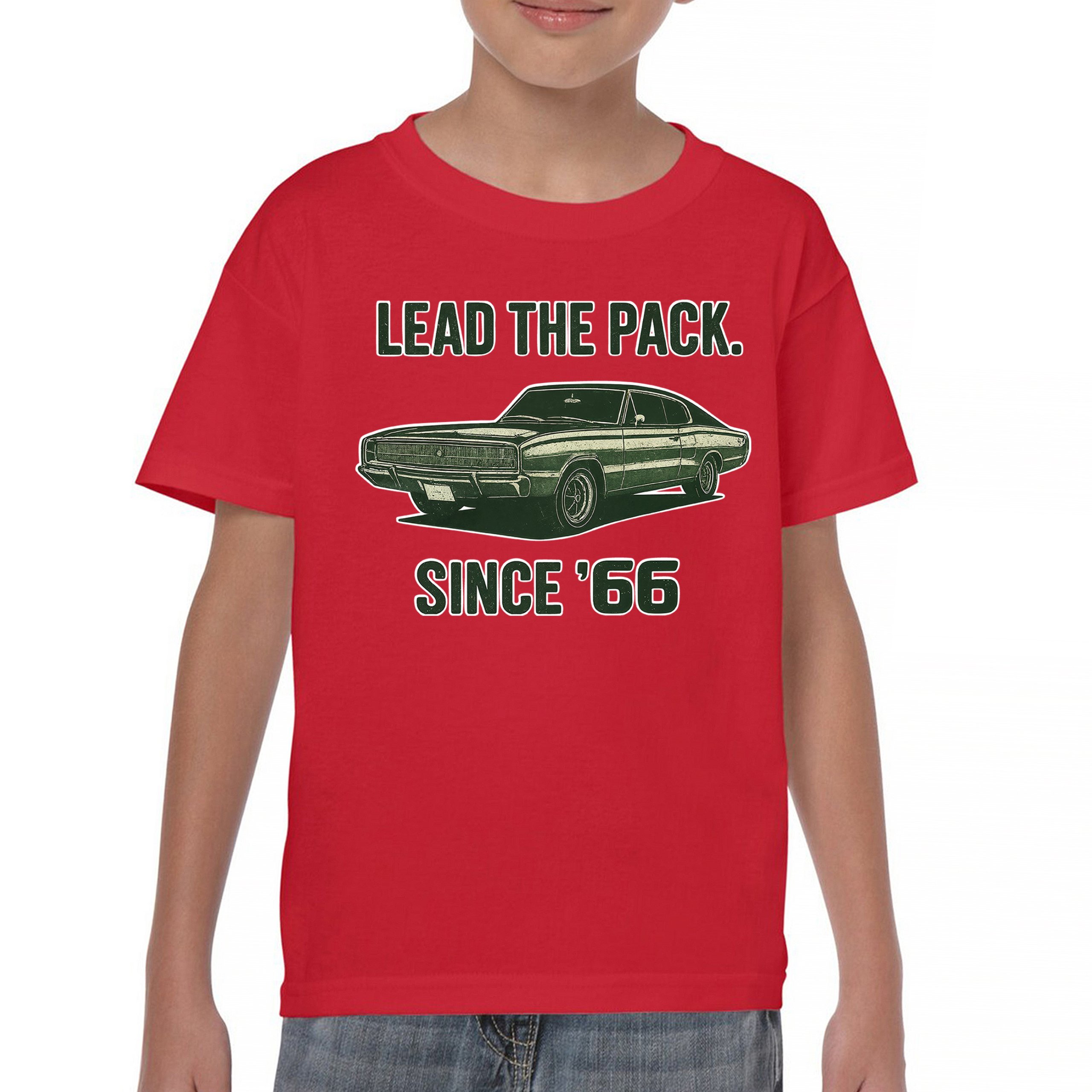 Lead The Pack Since 66 Youth T-shirt Classic Muscle Car Vintage 1966 Kids - Picture 16 of 50