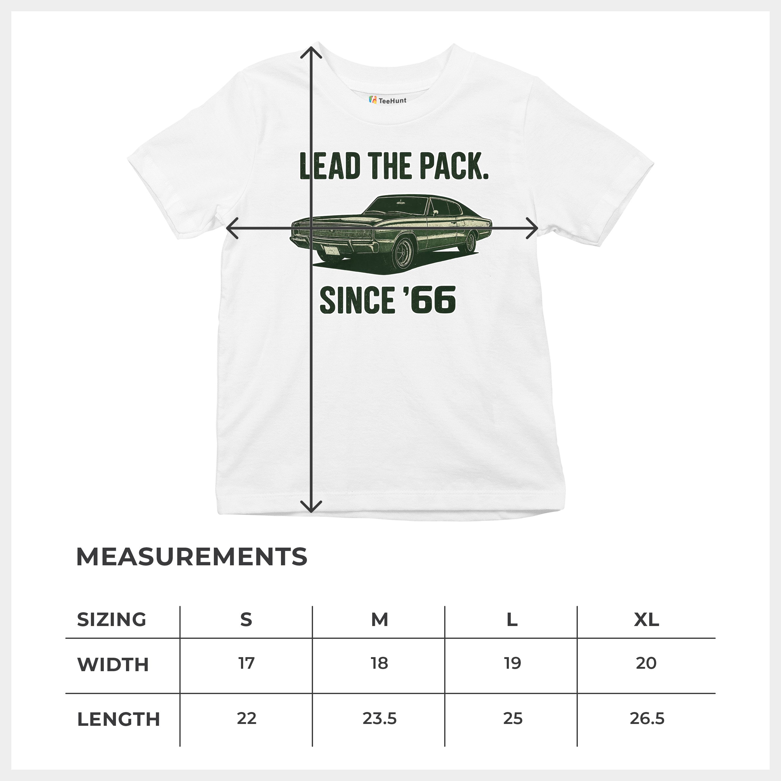 Lead The Pack Since 66 Youth T-shirt Classic Muscle Car Vintage 1966 Kids - Picture 29 of 50