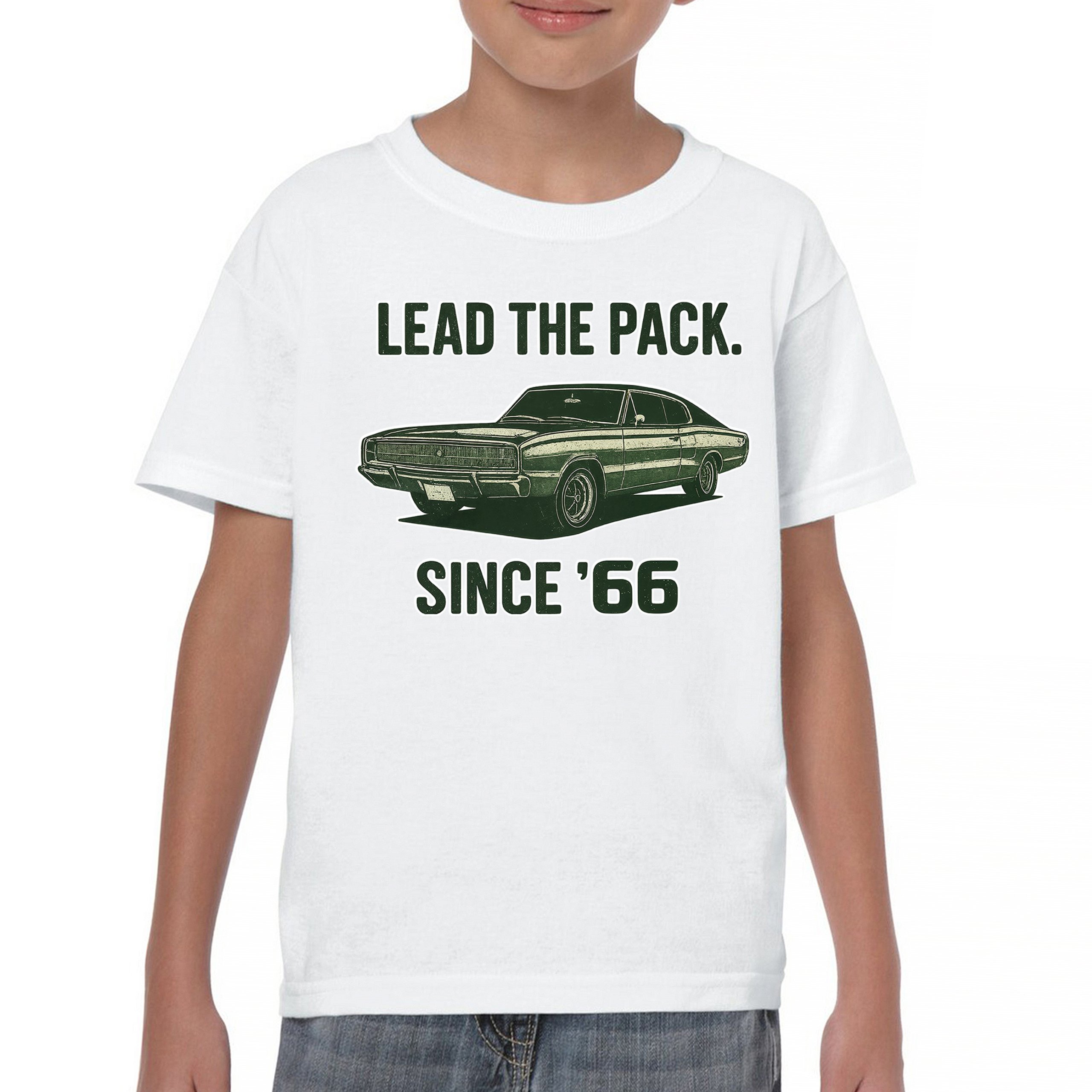 Lead The Pack Since 66 Youth T-shirt Classic Muscle Car Vintage 1966 Kids - Picture 23 of 50