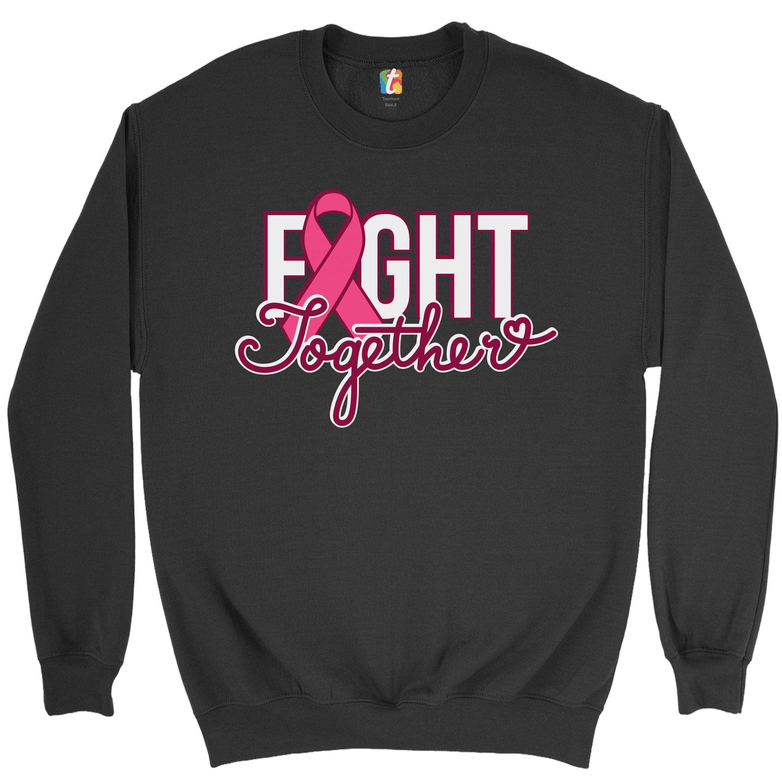 Fight Together Sweatshirt Breast Cancer Awareness Warrior Crewneck - Picture 2 of 36