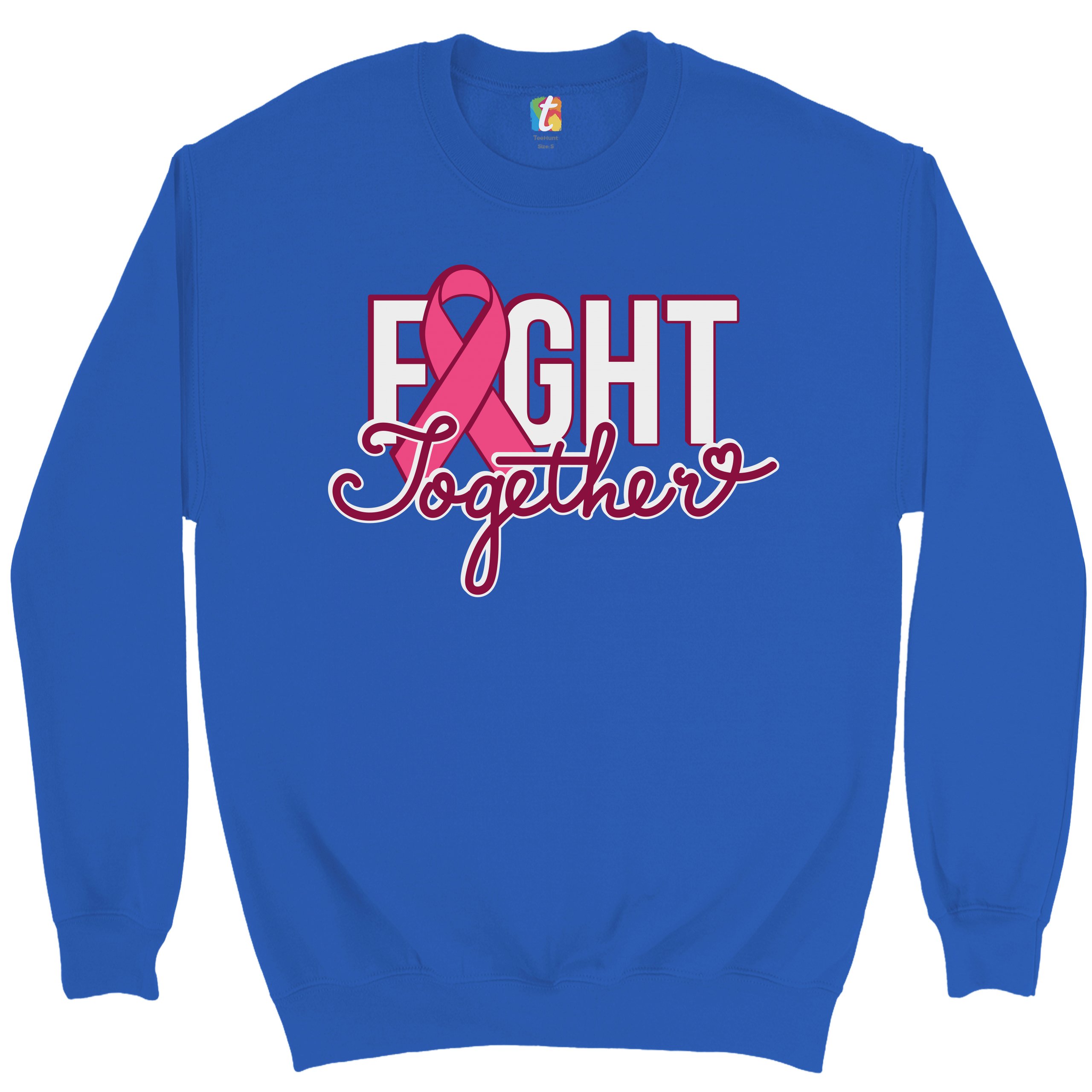 Fight Together Sweatshirt Breast Cancer Awareness Warrior Crewneck - Picture 32 of 36