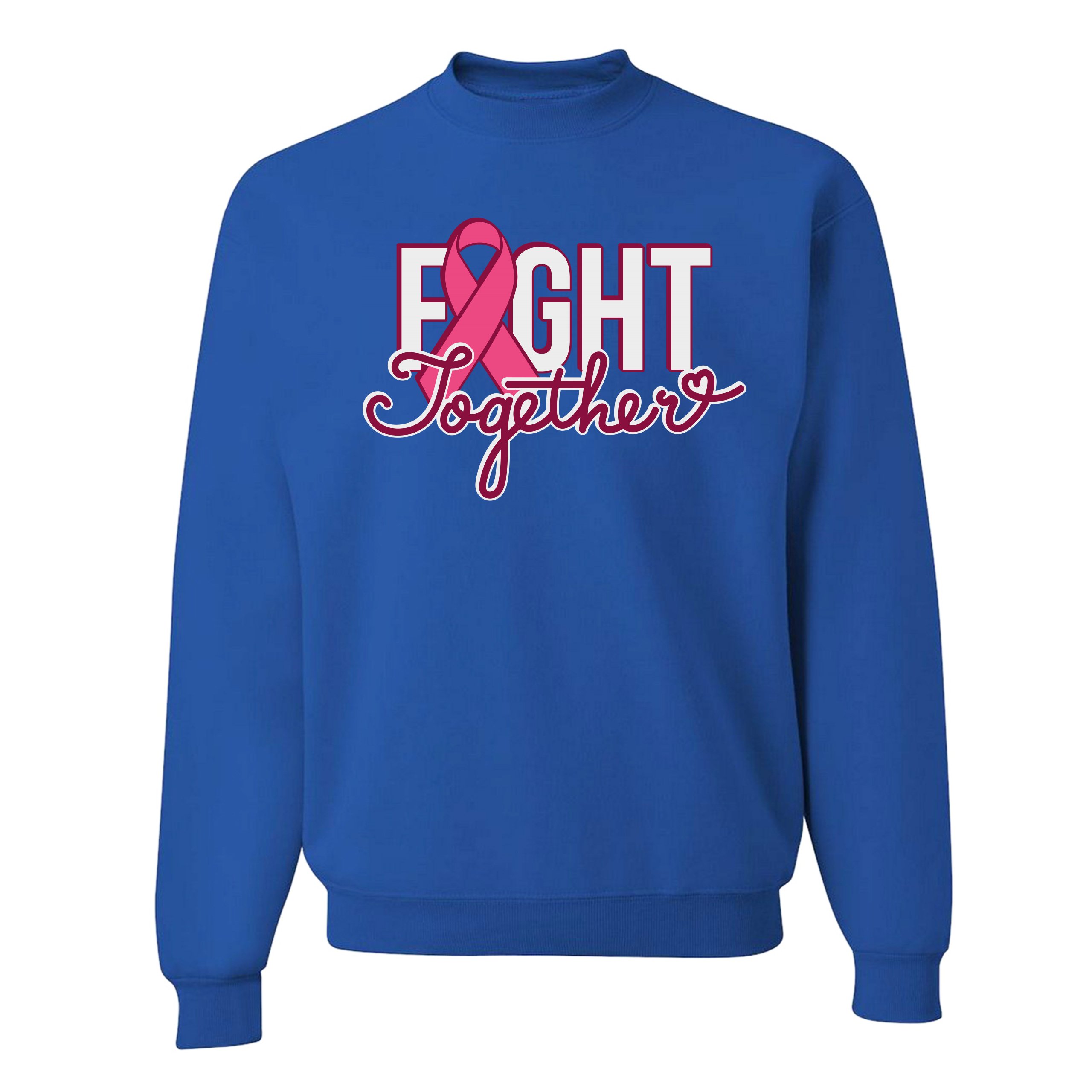 Fight Together Sweatshirt Breast Cancer Awareness Warrior Crewneck - Picture 33 of 36