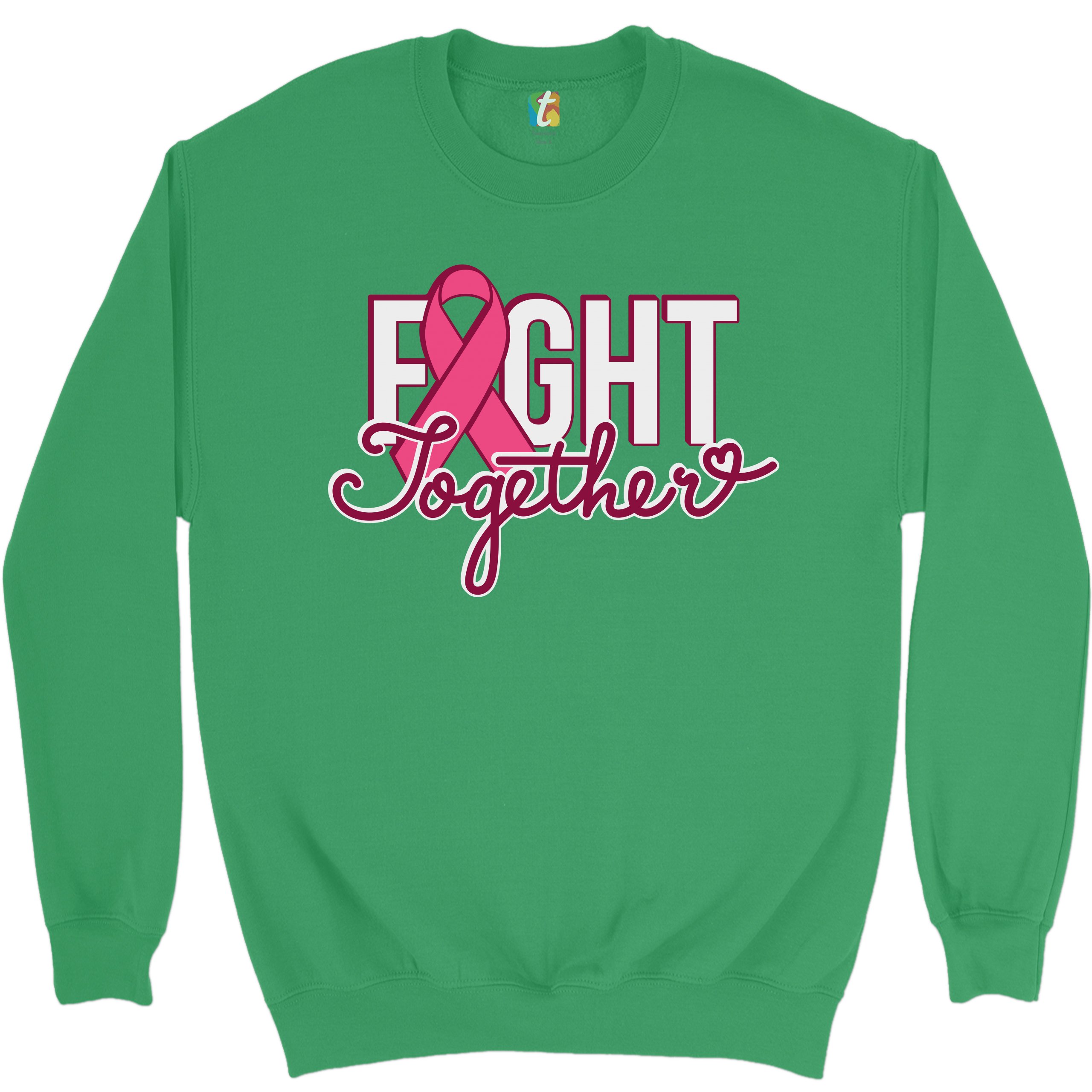 Fight Together Sweatshirt Breast Cancer Awareness Warrior Crewneck - Picture 27 of 36