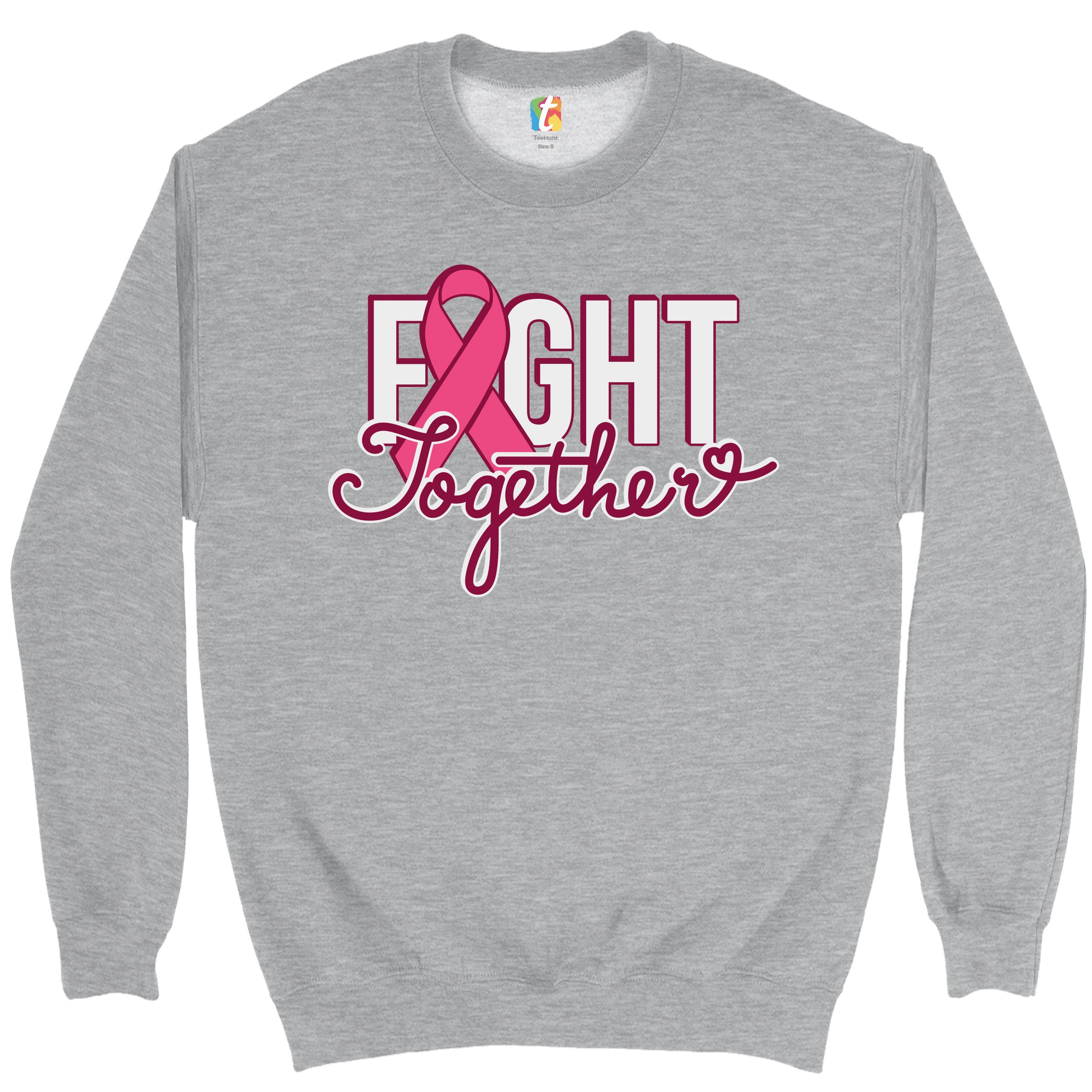 Fight Together Sweatshirt Breast Cancer Awareness Warrior Crewneck - Picture 7 of 36