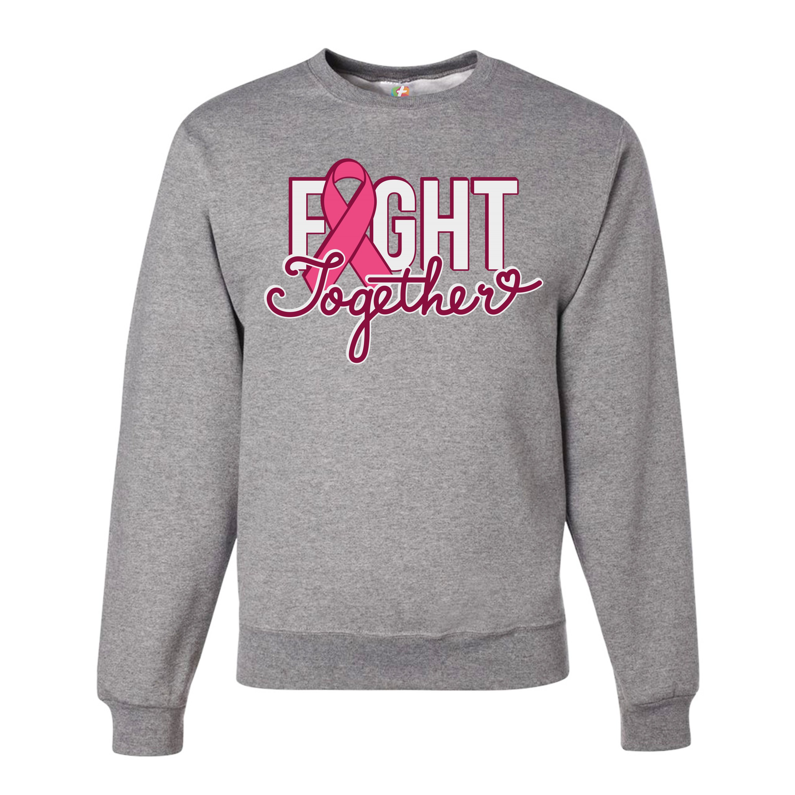 Fight Together Sweatshirt Breast Cancer Awareness Warrior Crewneck - Picture 8 of 36
