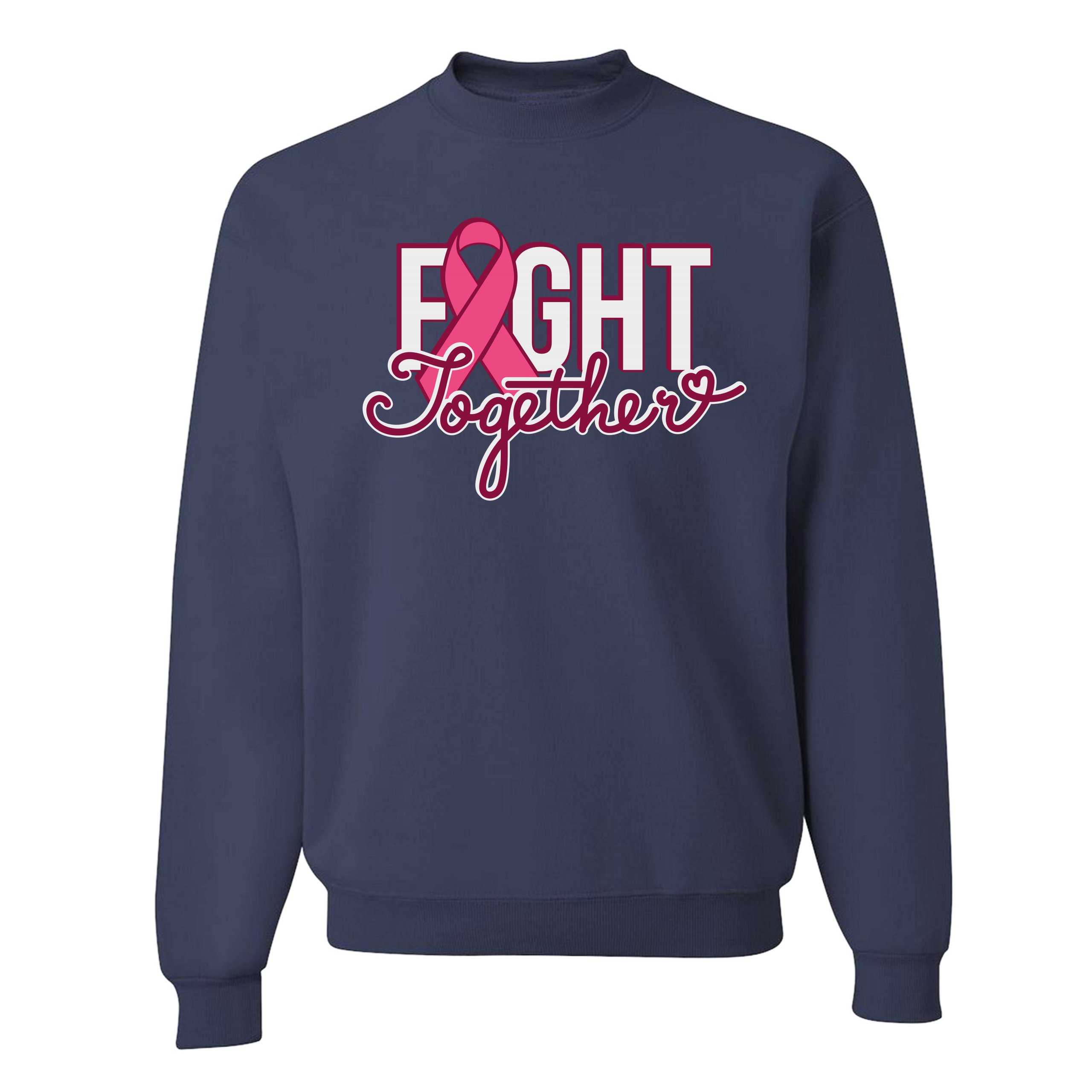 Fight Together Sweatshirt Breast Cancer Awareness Warrior Crewneck - Picture 23 of 36