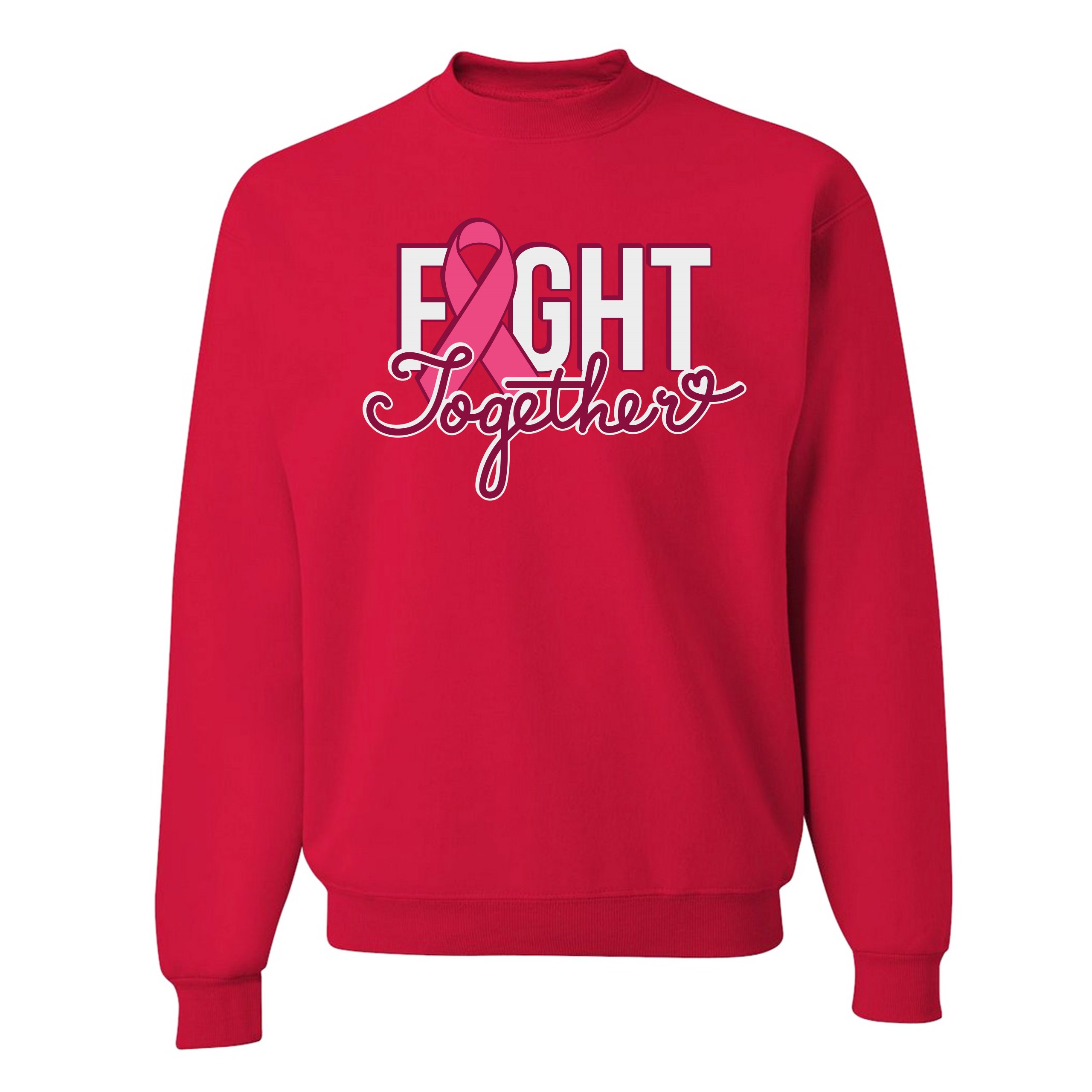 Fight Together Sweatshirt Breast Cancer Awareness Warrior Crewneck - Picture 13 of 36