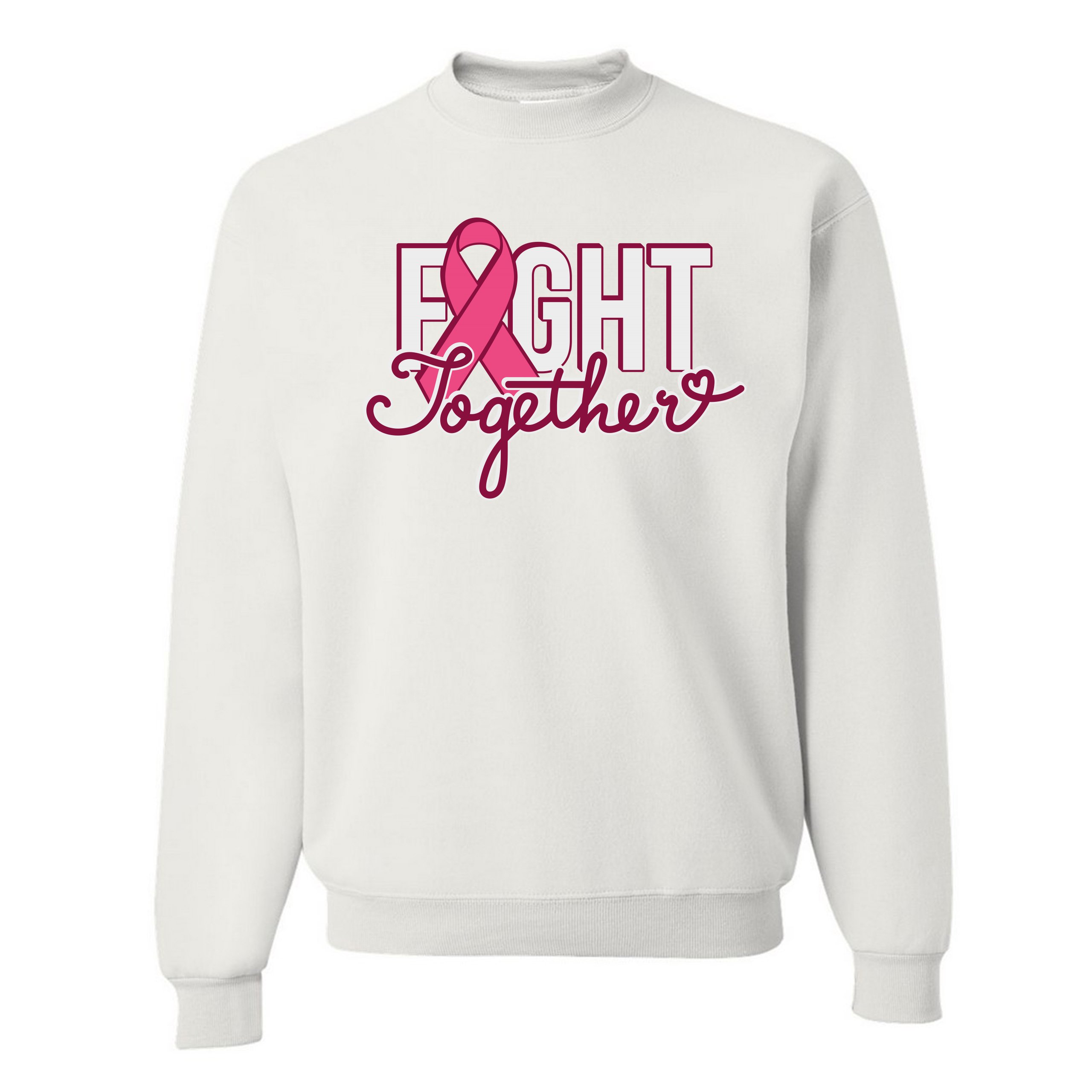 Fight Together Sweatshirt Breast Cancer Awareness Warrior Crewneck - Picture 18 of 36