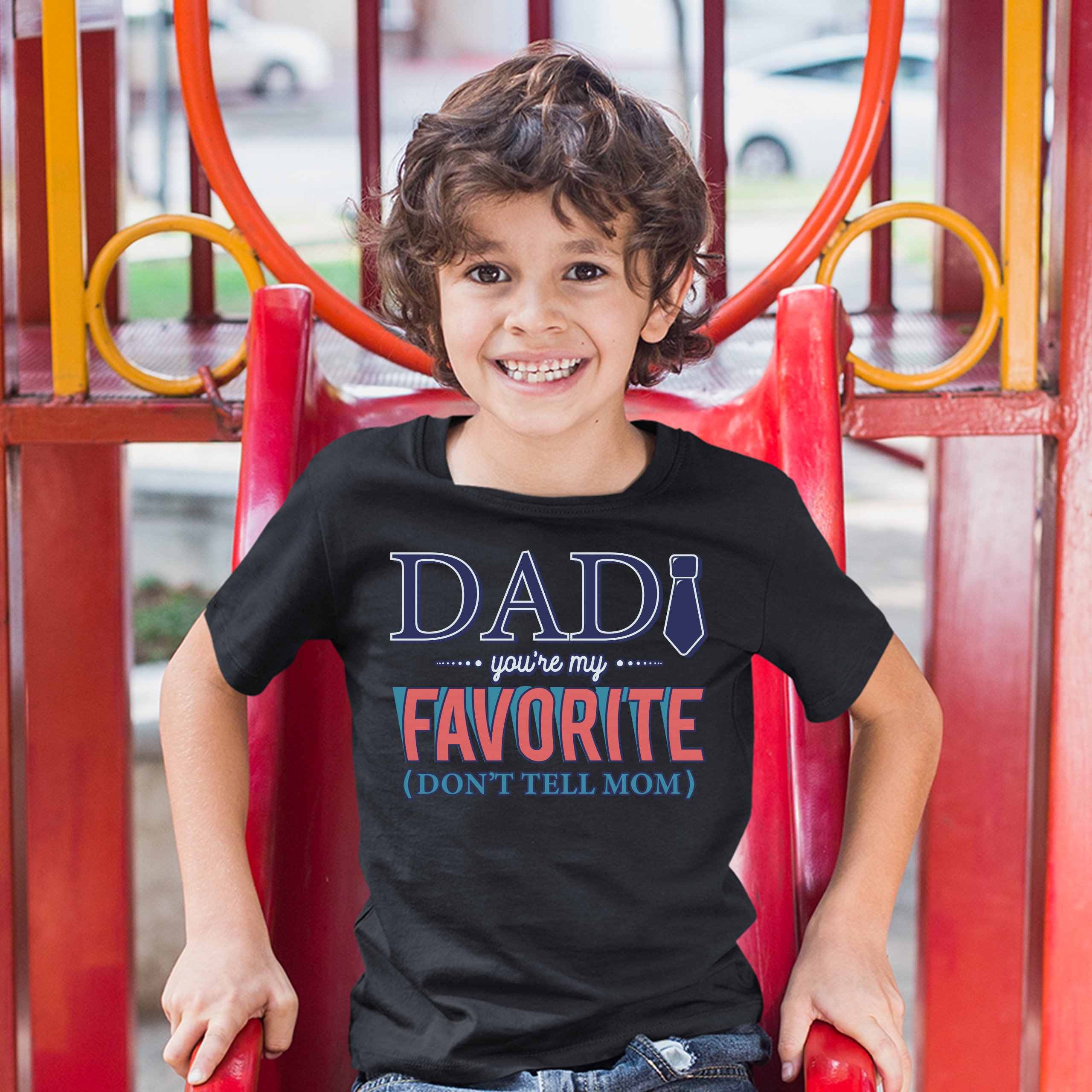 Dad You're My Favorite (Don't Tell Mom) Youth T-shirt Daddy Father's Day Kids - Picture 9 of 29