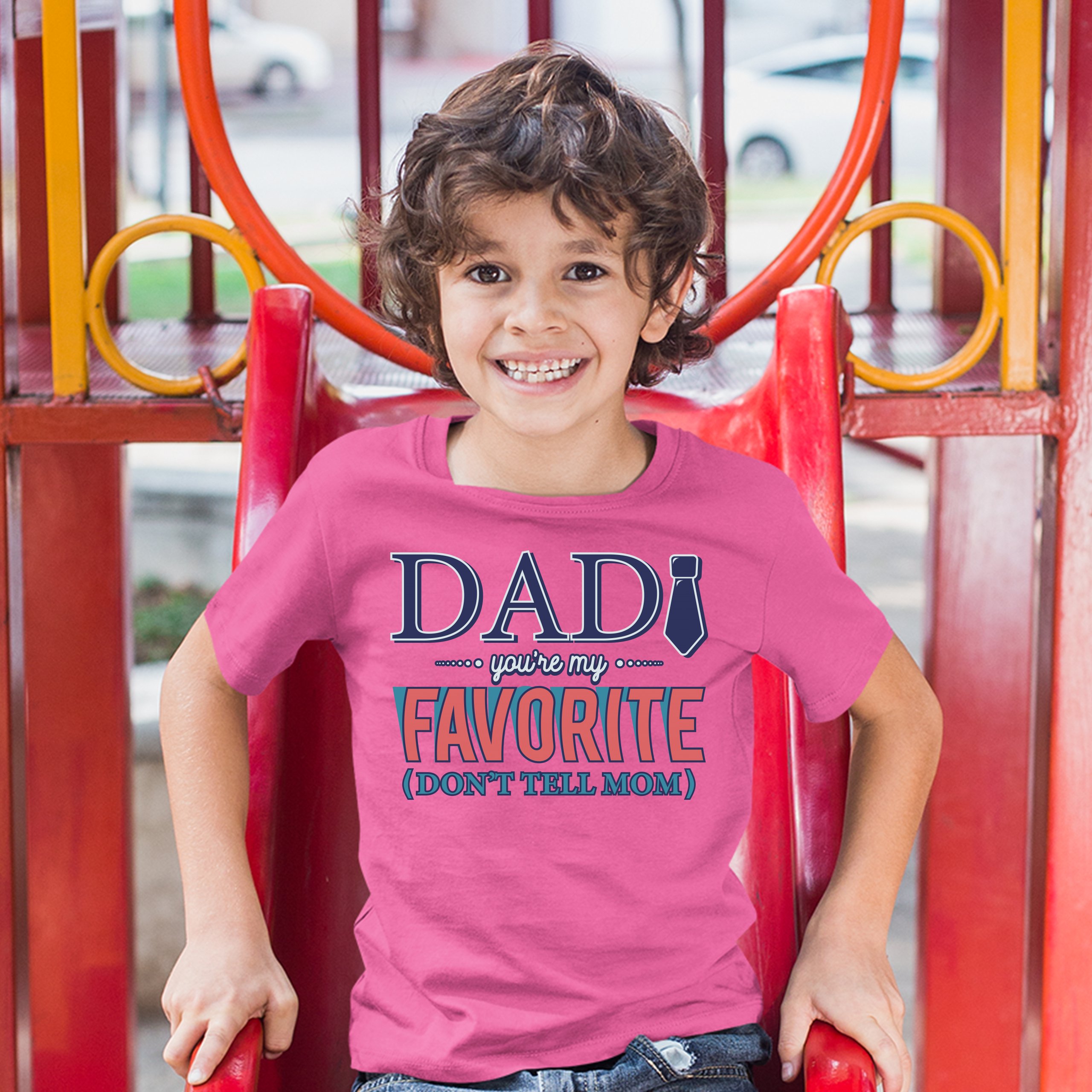 Dad You're My Favorite (Don't Tell Mom) Youth T-shirt Daddy Father's Day Kids - Picture 29 of 29