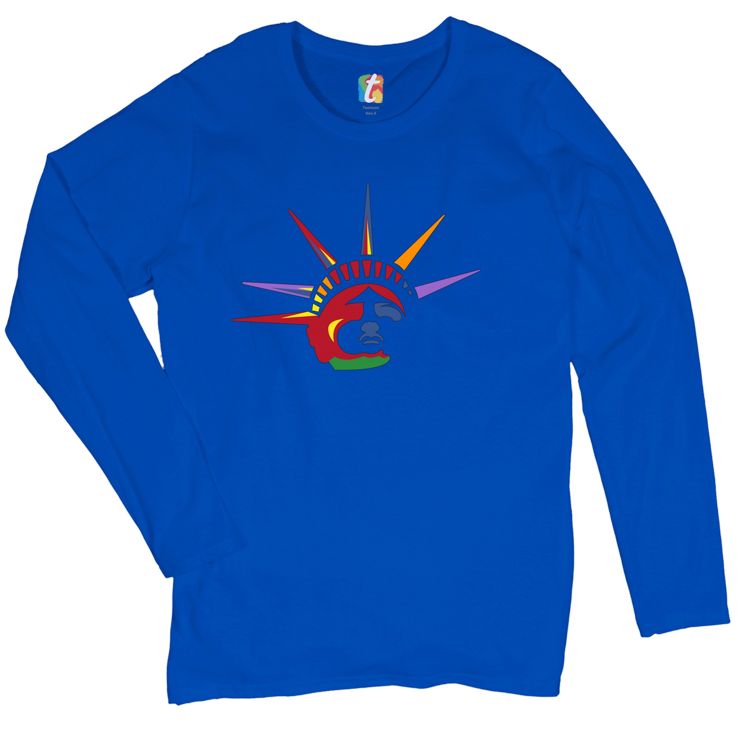 Lady Liberty Women's Long Sleeve T-shirt New York Statue of Liberty 4th of July - Picture 22 of 29