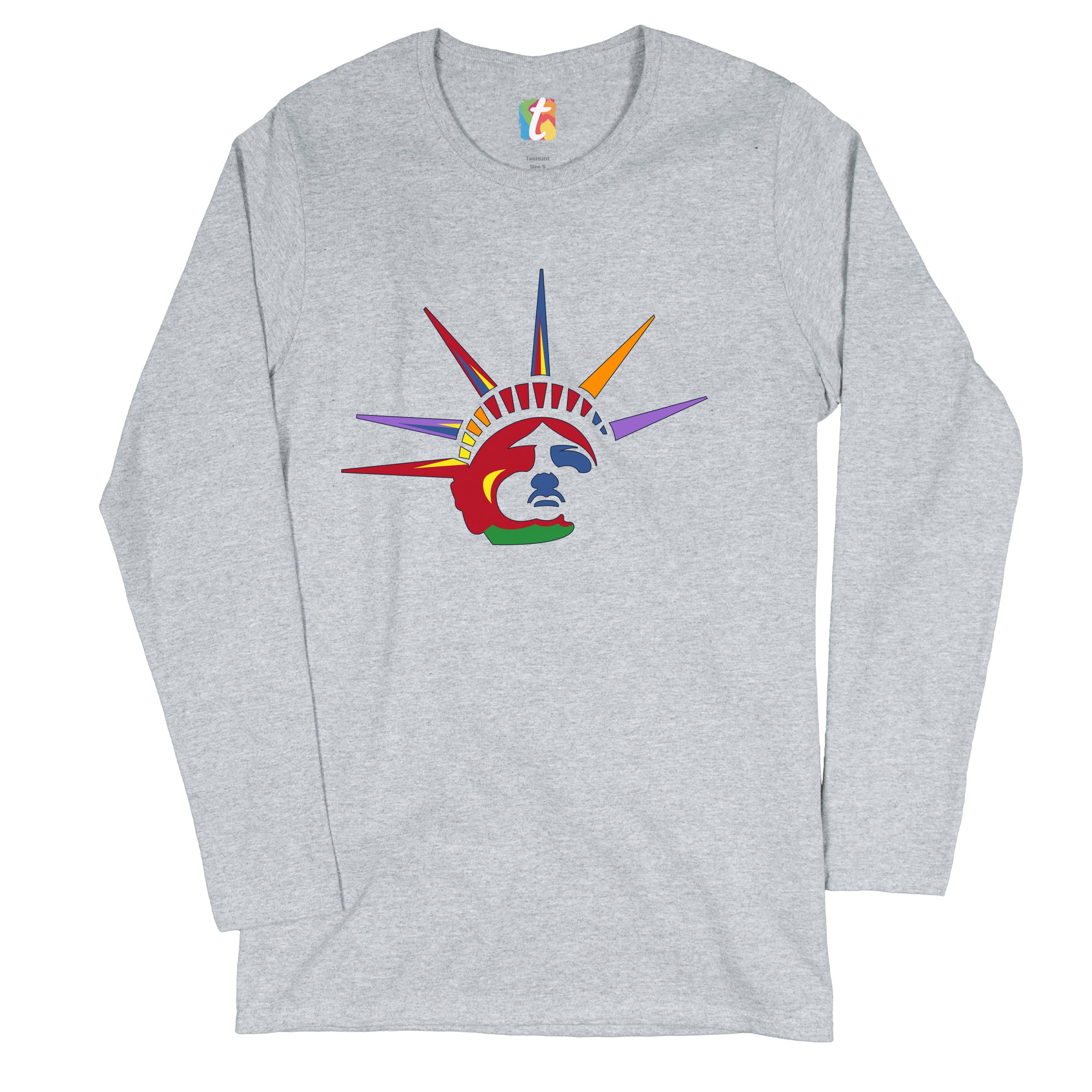 Lady Liberty Women's Long Sleeve T-shirt New York Statue of Liberty 4th of July - Picture 6 of 29