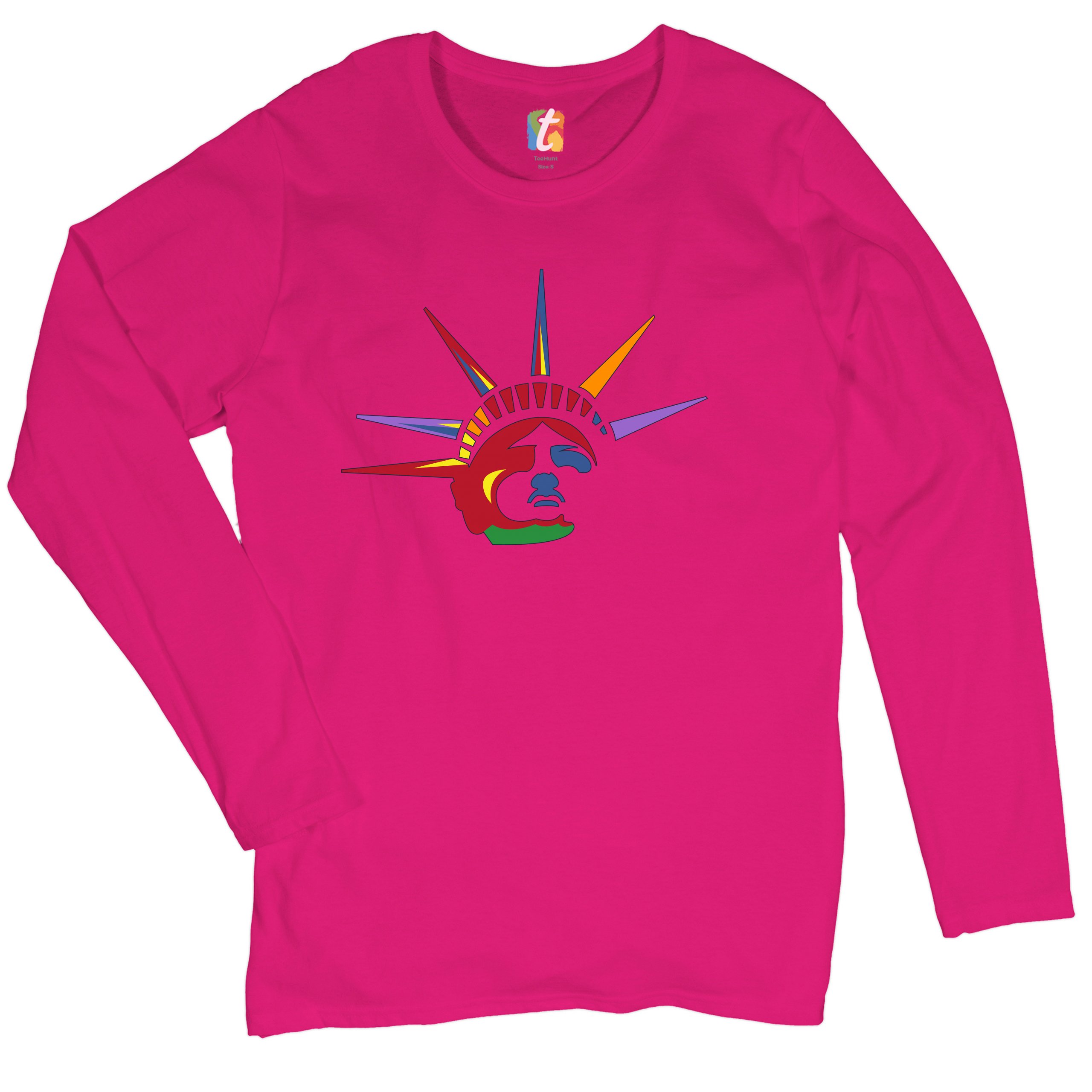 Lady Liberty Women's Long Sleeve T-shirt New York Statue of Liberty 4th of July - Picture 26 of 29