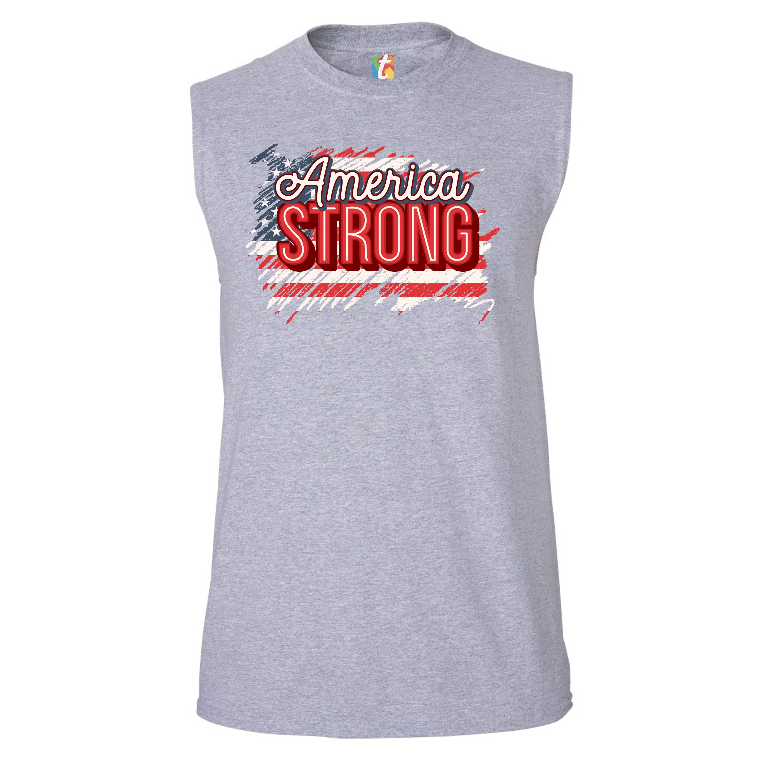 Camisa America Strong Muscle Envejecida Bandera Americana 4 de Julio EE. UU. Para Hombre - Imagen 7 de 21