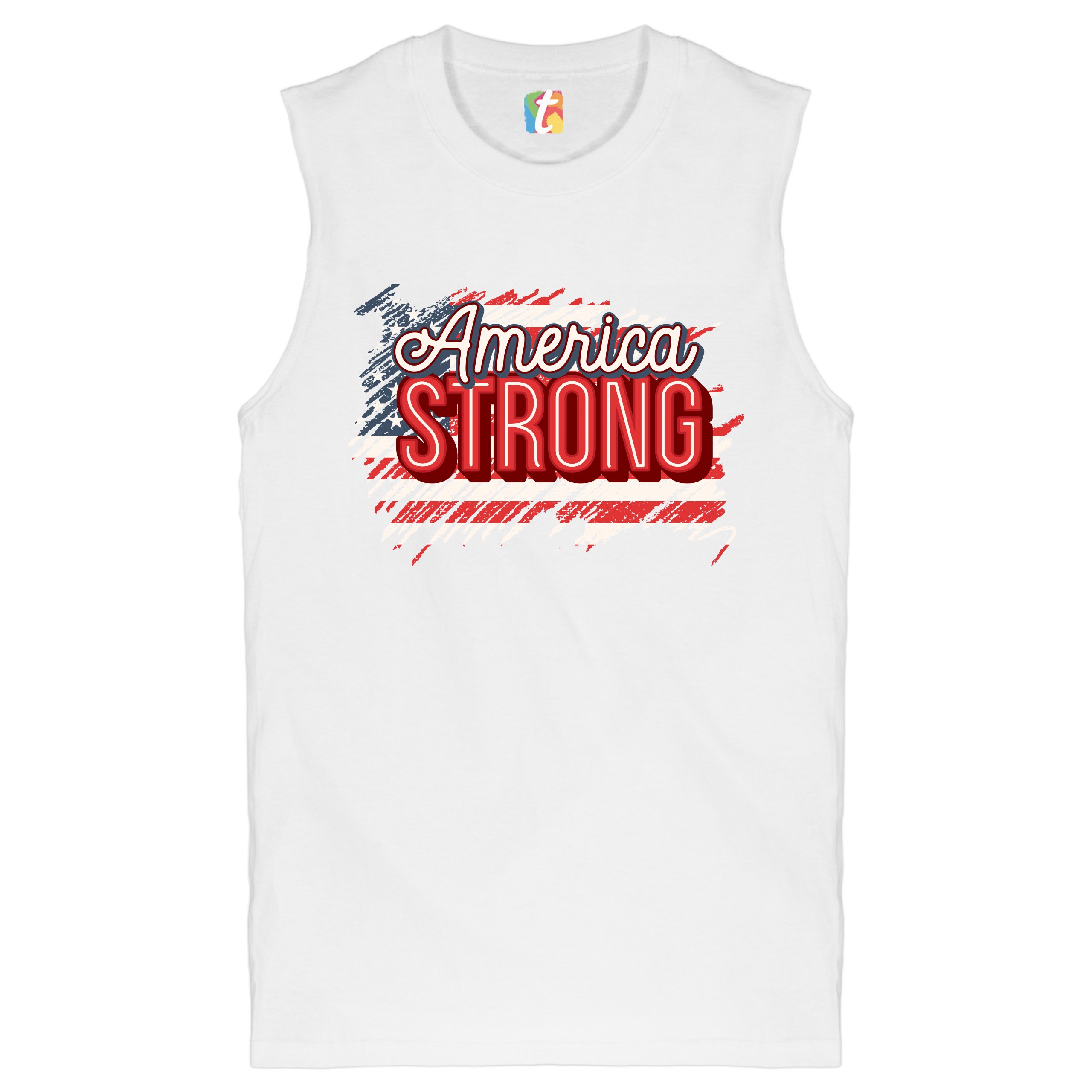 Camisa America Strong Muscle Envejecida Bandera Americana 4 de Julio EE. UU. Para Hombre - Imagen 14 de 21