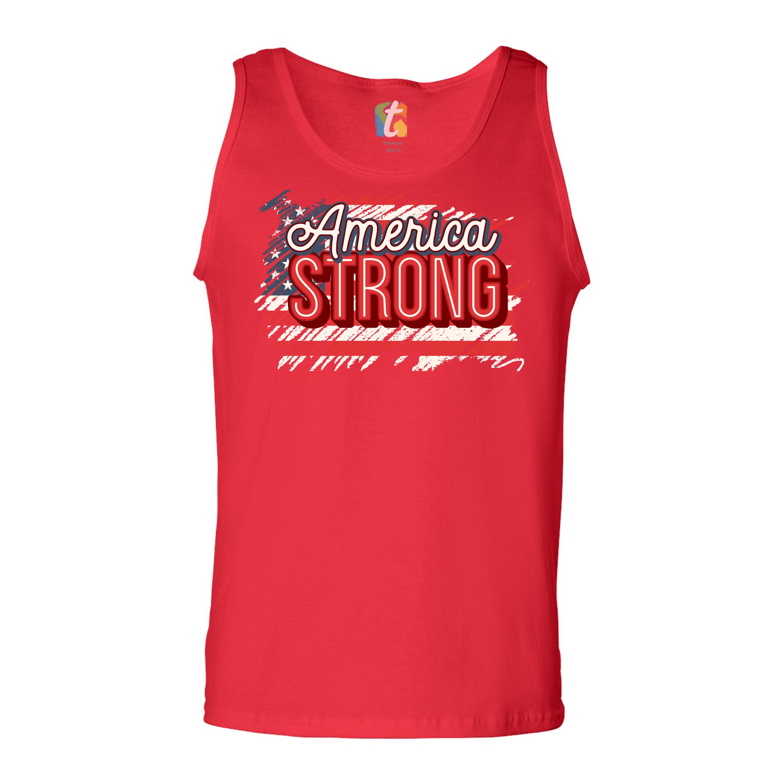 America Strong Tank Top Distressed American Flag 4th of July USA Men's Top - Picture 11 of 21