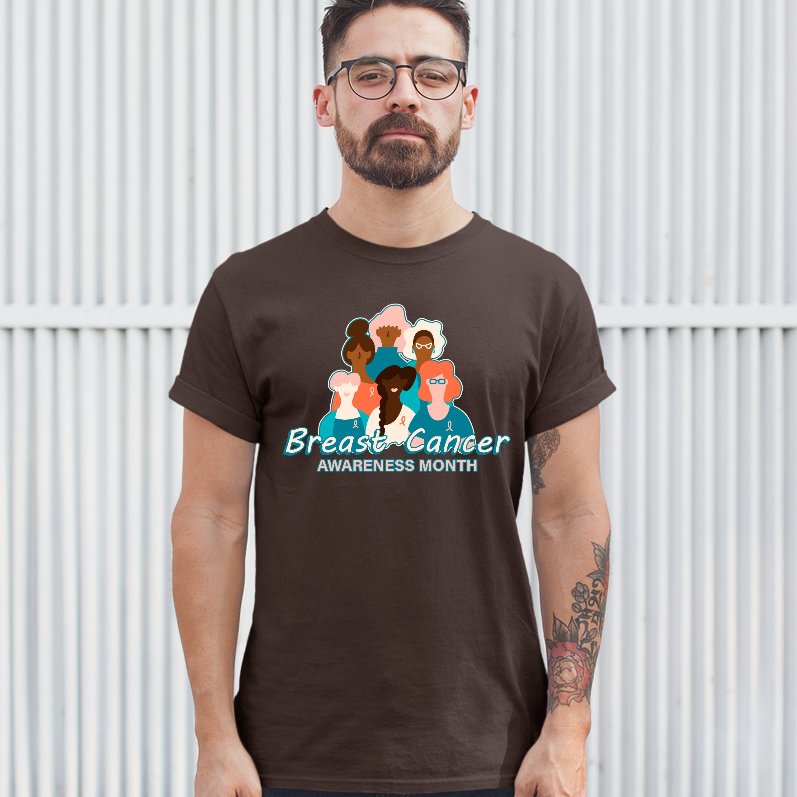 Breast Cancer Awareness Month T-shirt Pink Ribbon Cancer Survivor Men's Tee - Picture 41 of 61