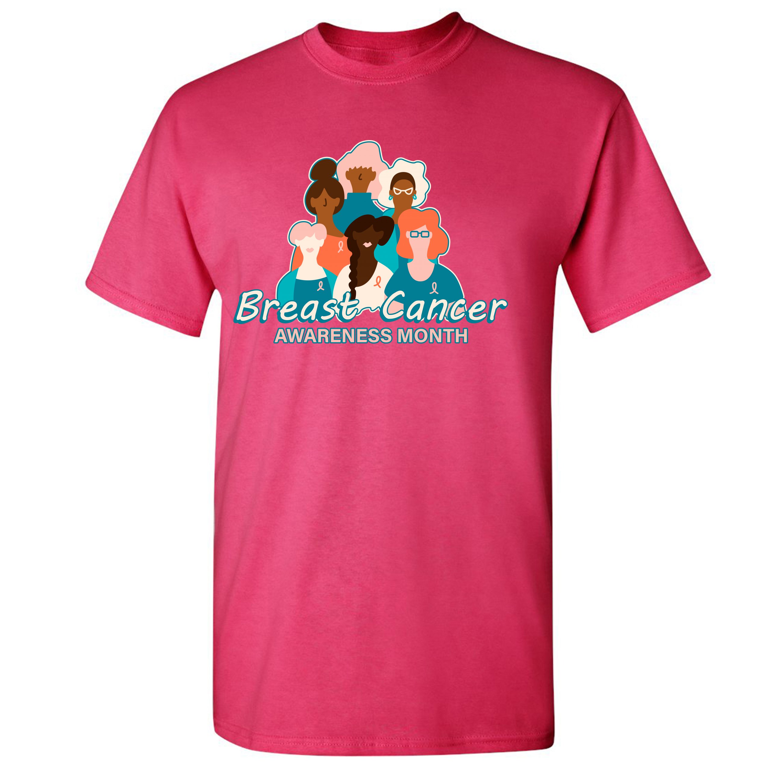 Breast Cancer Awareness Month T-shirt Pink Ribbon Cancer Survivor Men's Tee - Picture 11 of 61