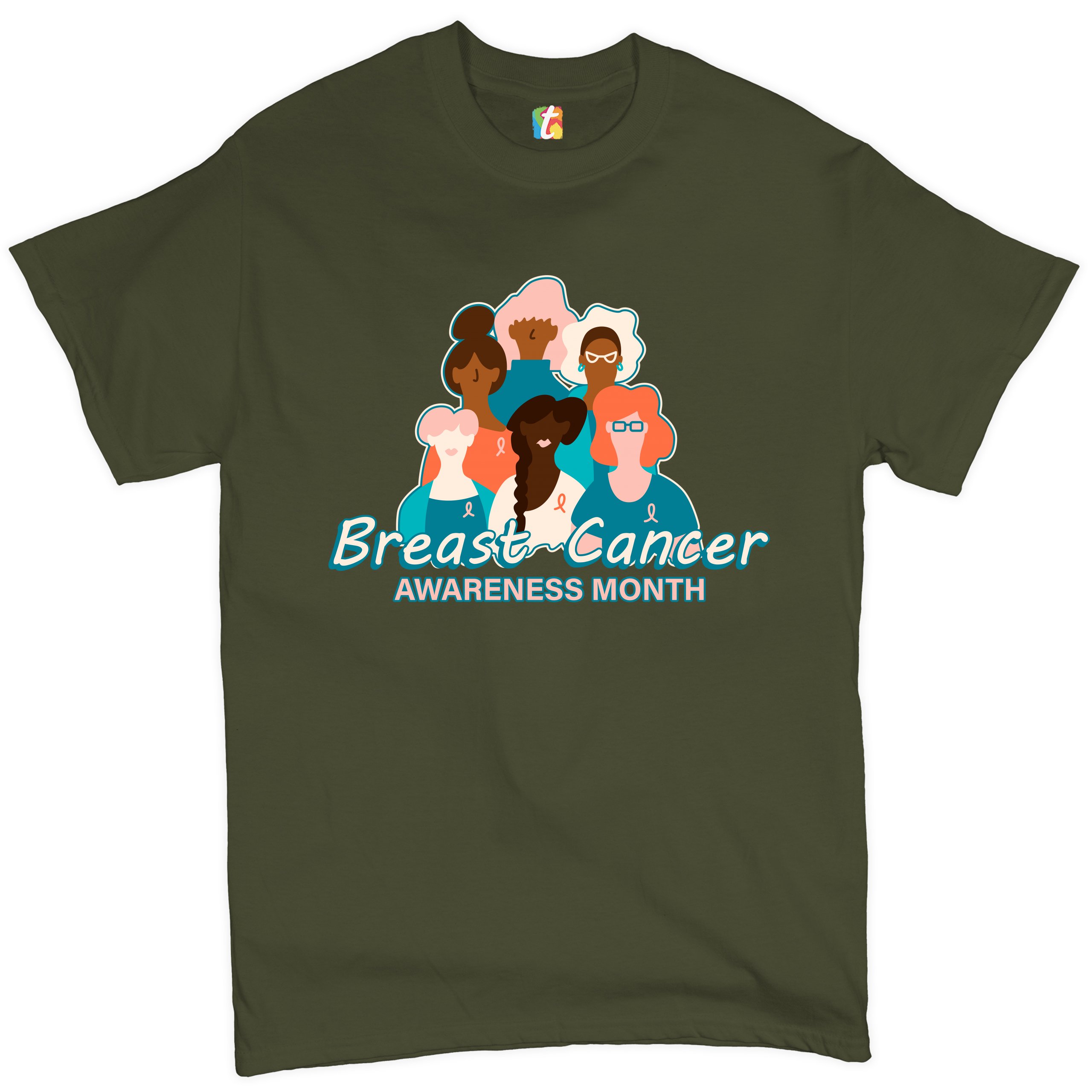 Breast Cancer Awareness Month T-shirt Pink Ribbon Cancer Survivor Men's Tee - Picture 50 of 61