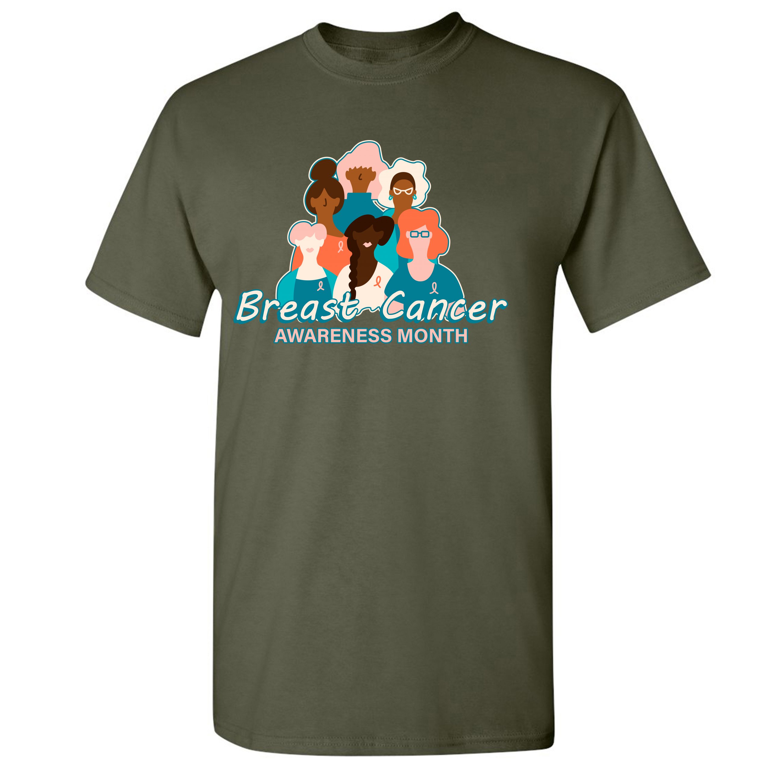 Breast Cancer Awareness Month T-shirt Pink Ribbon Cancer Survivor Men's Tee - Picture 51 of 61